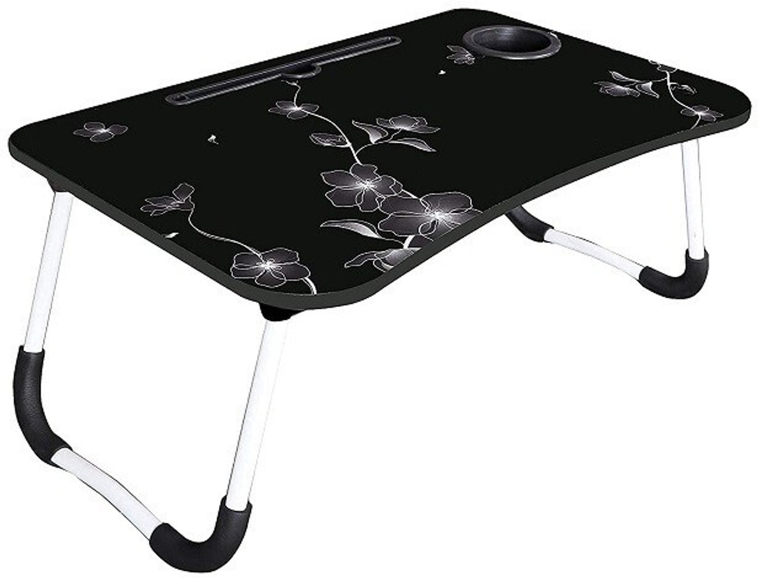 Image of FurniGully Multipurpose Foldable with Cup Holder, Study , Bed Metal Portable Laptop Table