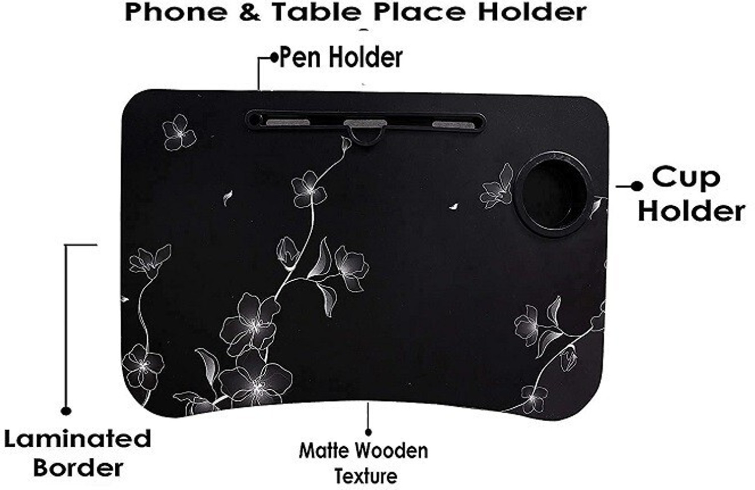 Image of FurniGully Multipurpose Foldable with Cup Holder, Study , Bed Metal Portable Laptop Table