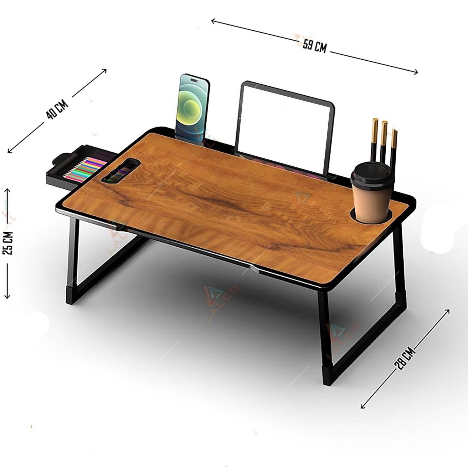 hevenq Wood Portable Laptop Table - Image 2