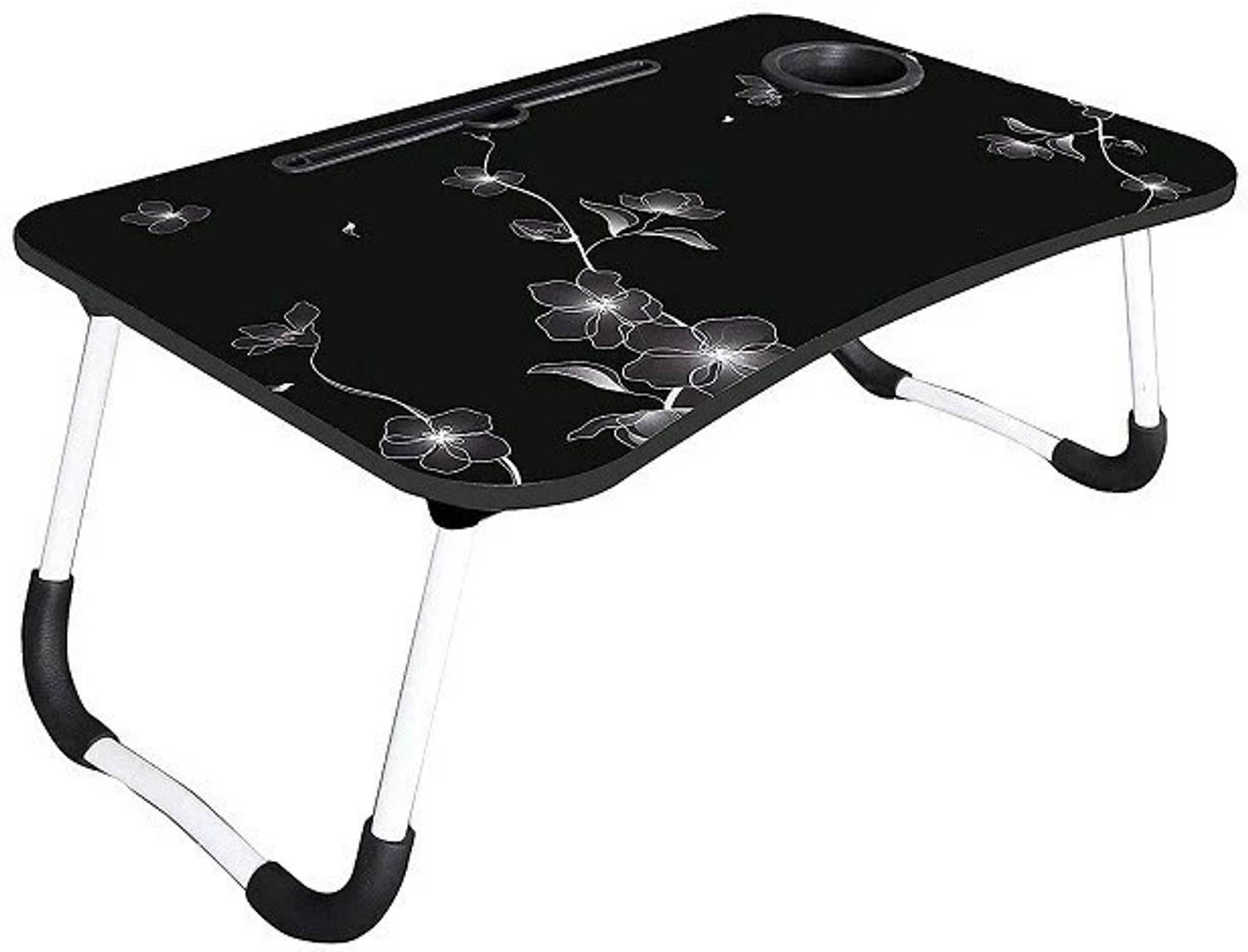 AVI CREATION Multipurpose Foldable with Cup Holder, Study , Bed Wood Portable Laptop Table