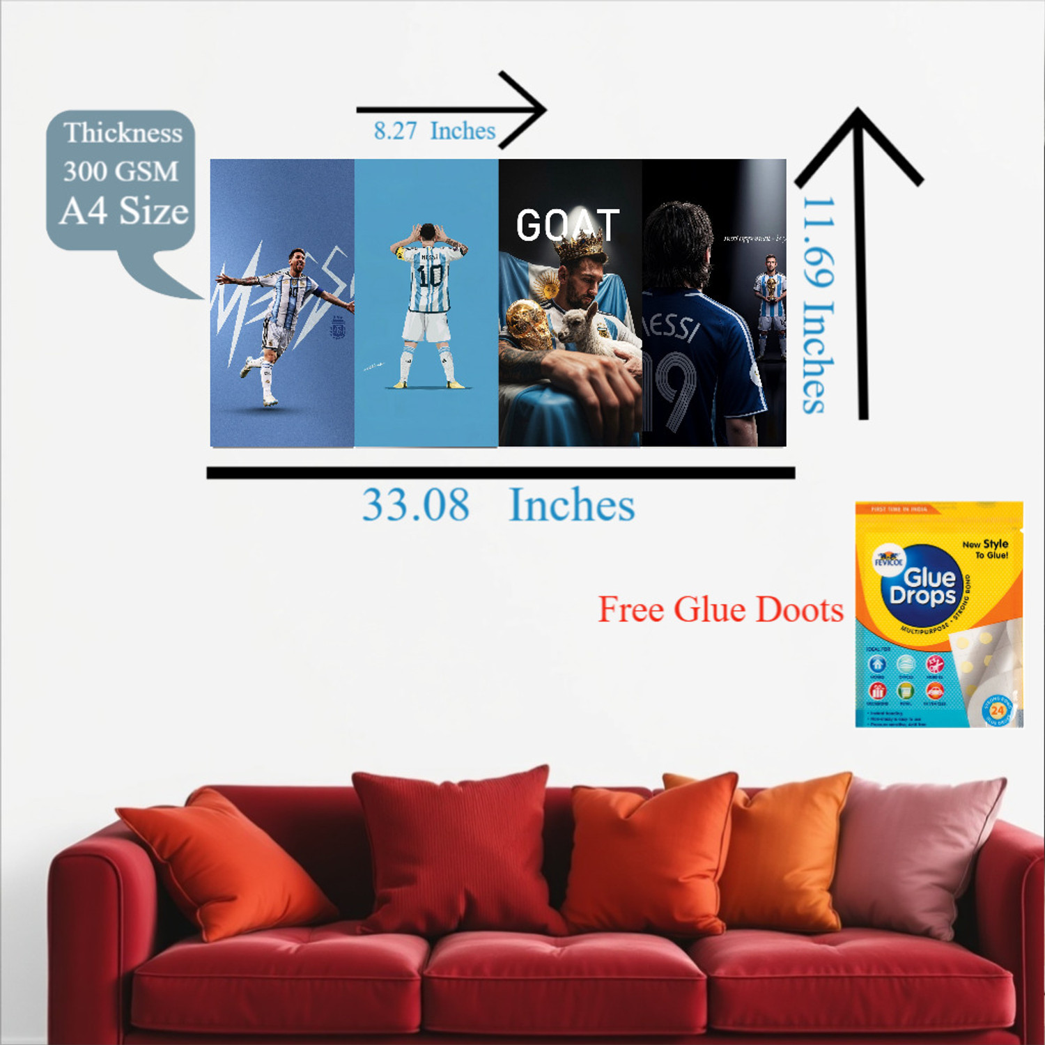 Image of Lionel Messi GOAT Wall Poster x Photographic Paper