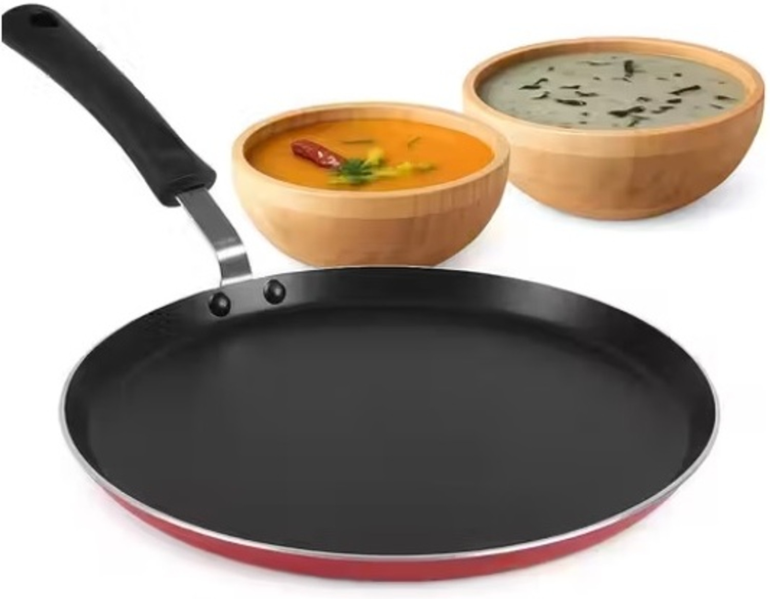 Image of Jurion Non-Stick Dosa Tawa |Flat Roti & Chapati Tawa with Heat-Resistant Handle Tawa 24 cm diameter