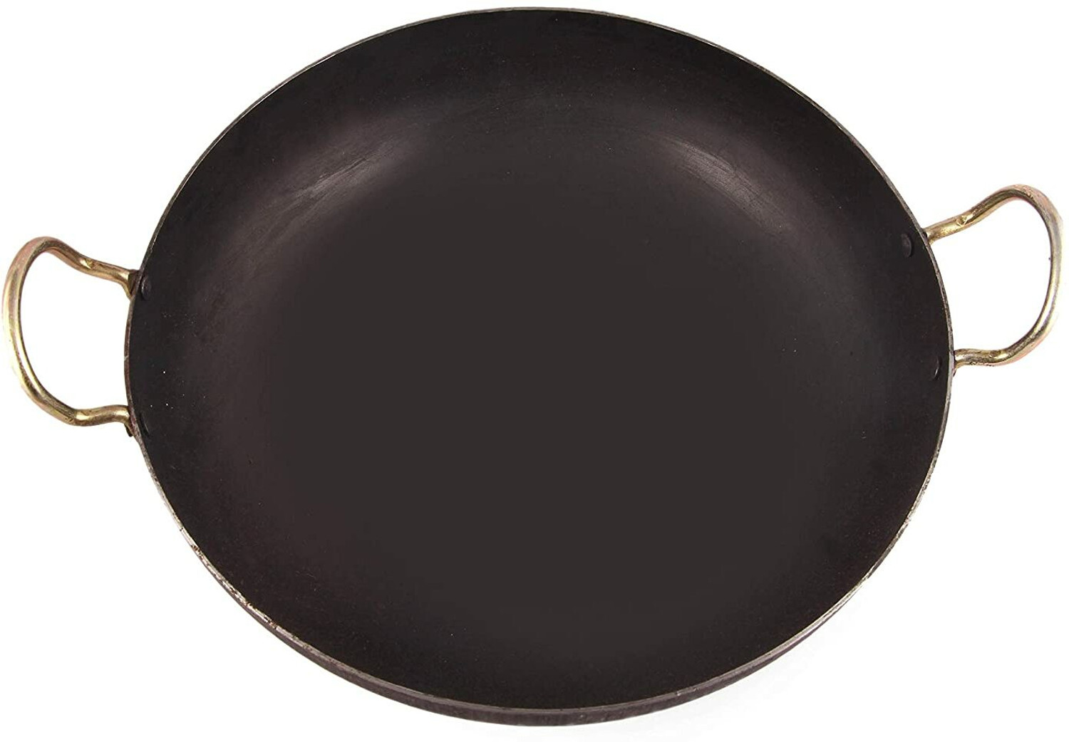 Image of Gaurangi Iron Deep Kadai Frying Pan Cooking Fry Pan Heavy Base Iron KadhaI for kitchen Kadhai 33.5 cm diameter 5 L capacity