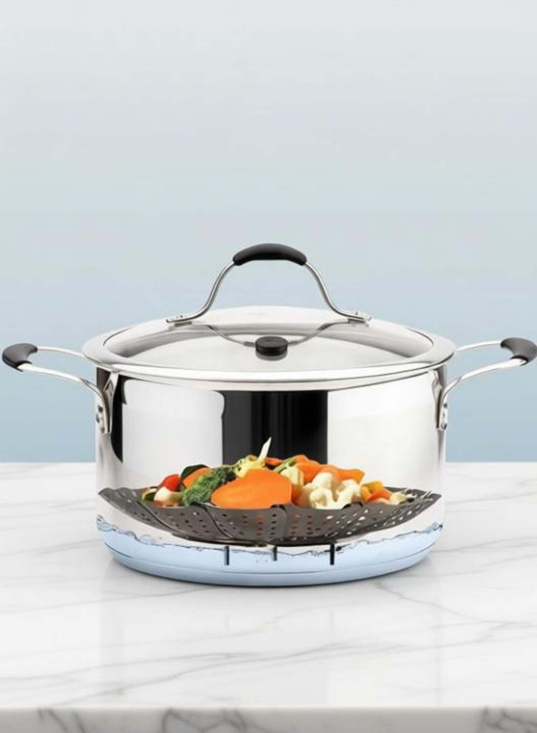 Image of Flamoxo Stainless Steel Steamer Basket Expandable Steamer for Cooking Vegetables, Momos Stainless Steel Steamer