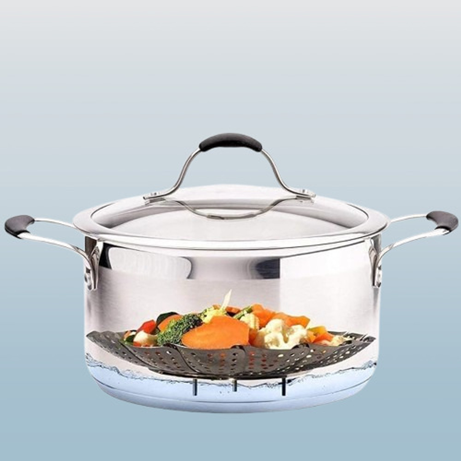 Image of Flamoxo Stainless Steel Steamer Basket Expandable Steamer for Cooking Vegetables, Momos Stainless Steel Steamer