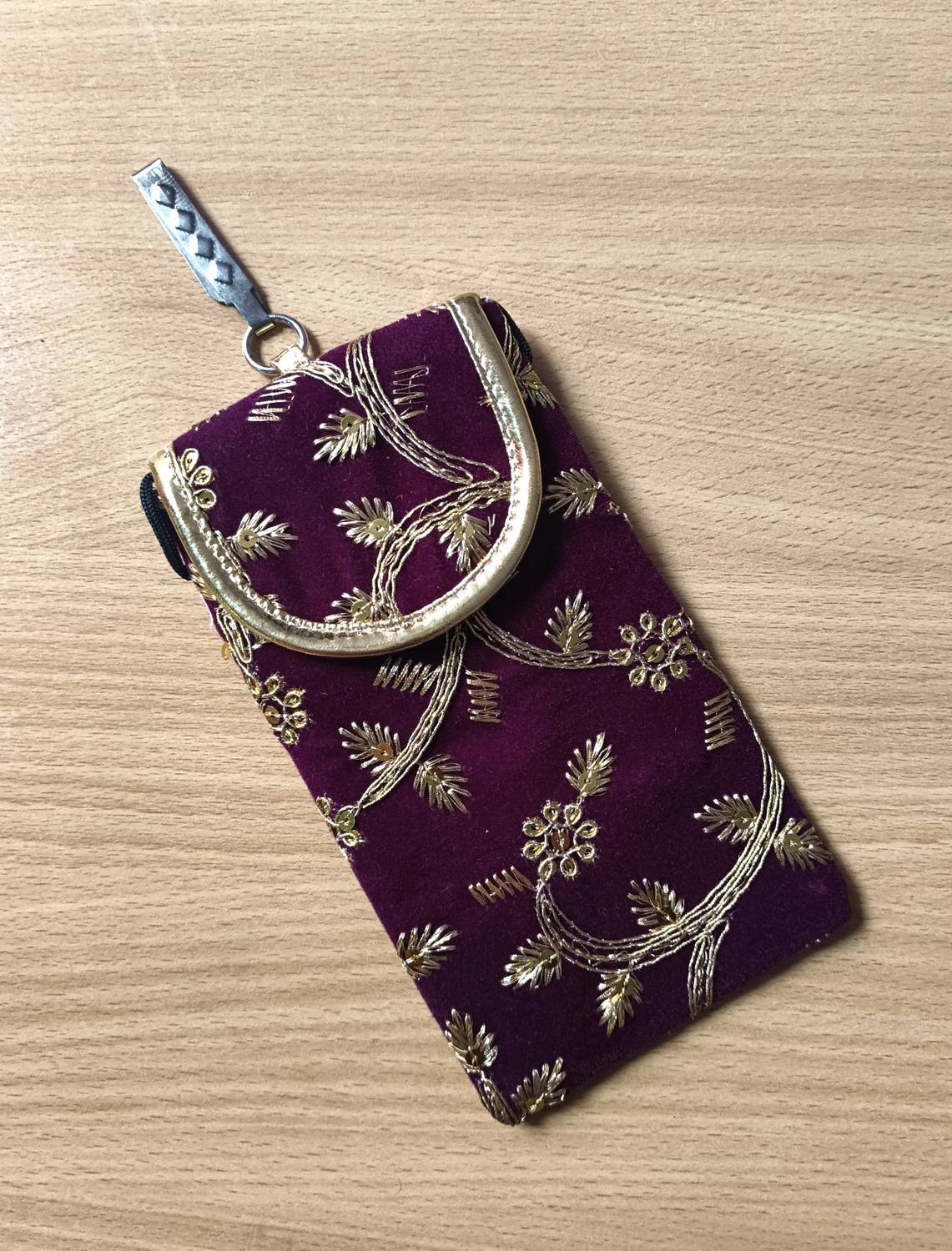 AASMA Premium Velvet Mobile Pouch For Women & Girls/ Embroidery pouch Mobile Pouch