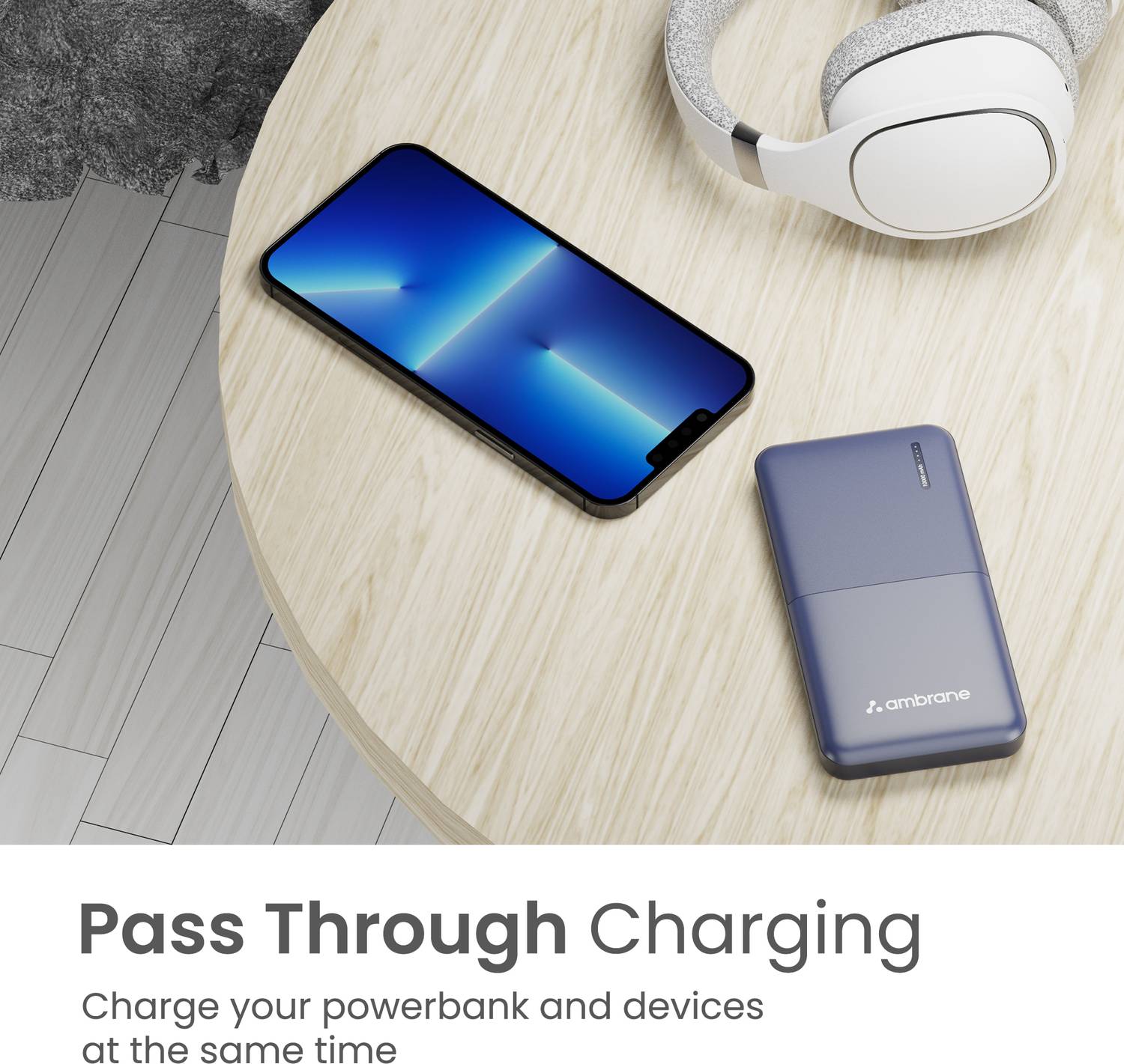 Ambrane 10000 mAh 12 W Compact Pocket Power Bank Blue - Image 4