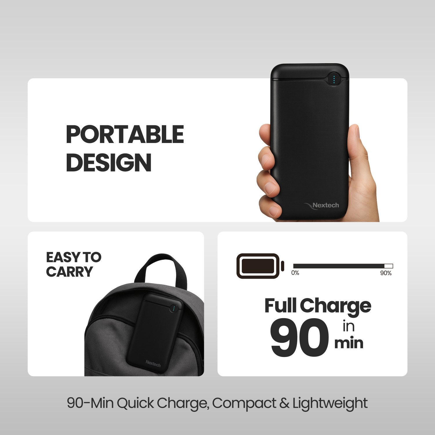 Image of Nextech 20000 mAh 22.5 W Compact Pocket Size Power Bank