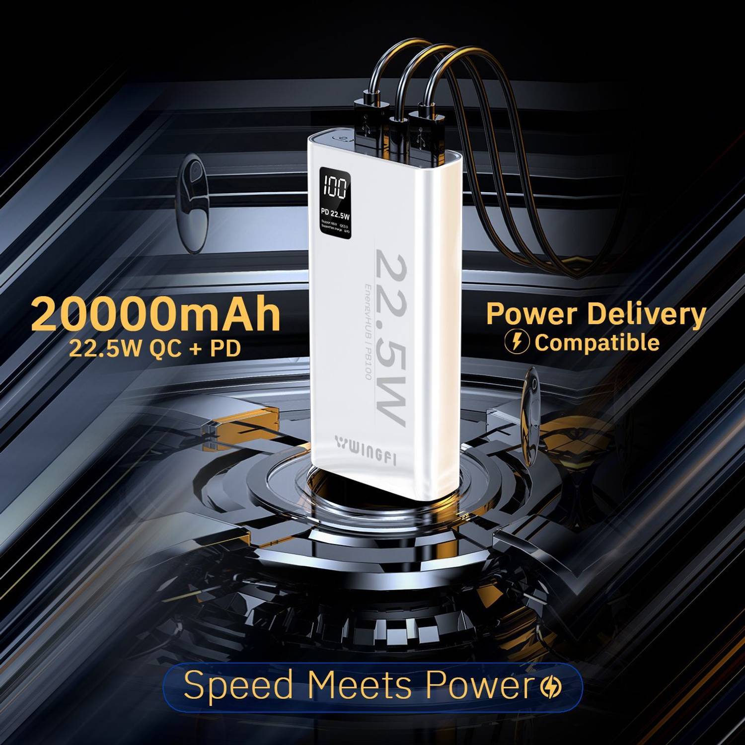 WINgFI 200000 mAh 22.5W Slim Power Bank White - Image 3