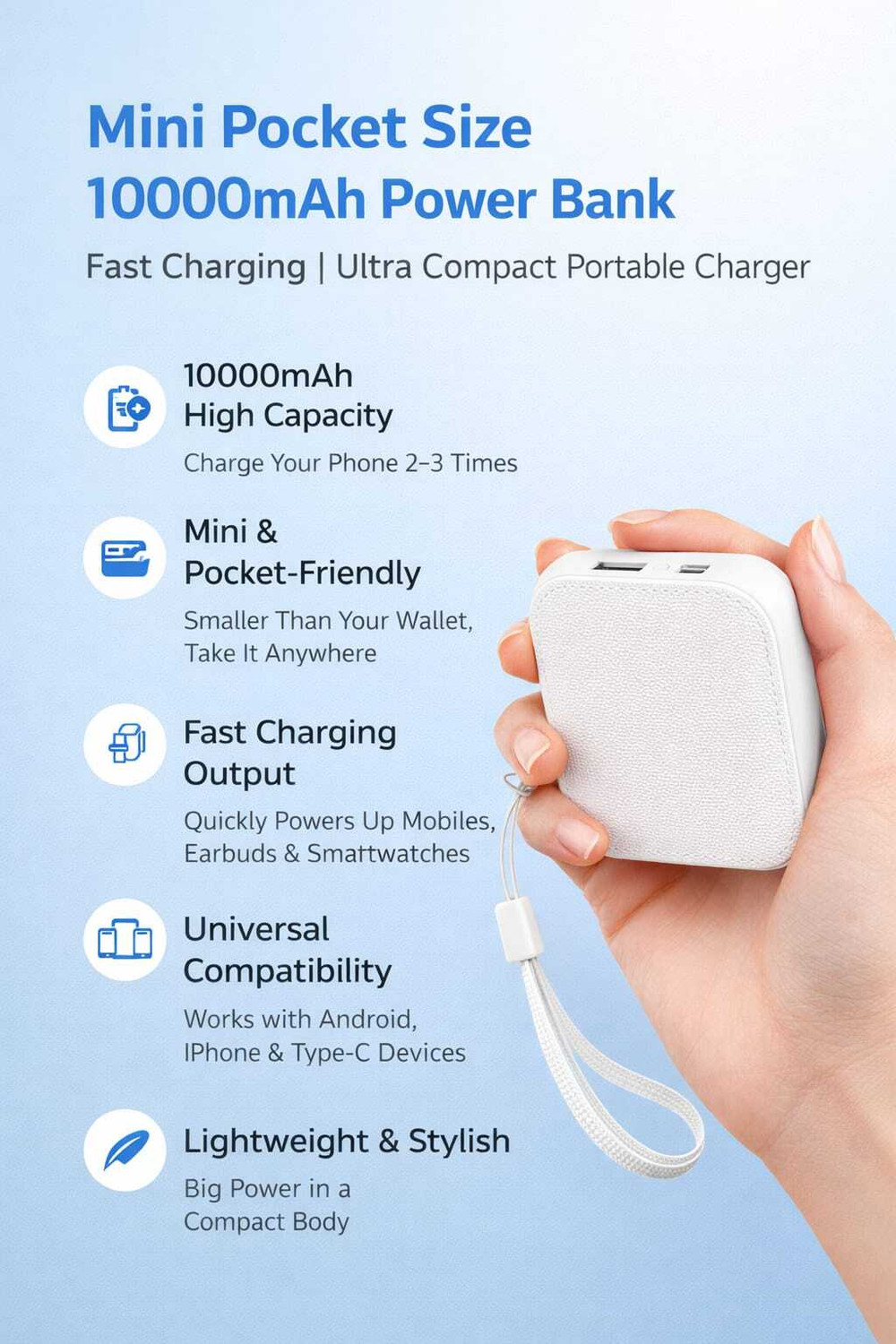 Image of OCEAN MATE 5000 mAh 8 W Mini Pocket Size Power Bank