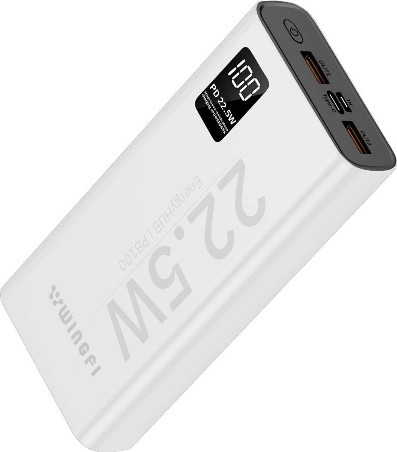 WINgFI 200000 mAh 22.5W Slim Power Bank White - Image 1