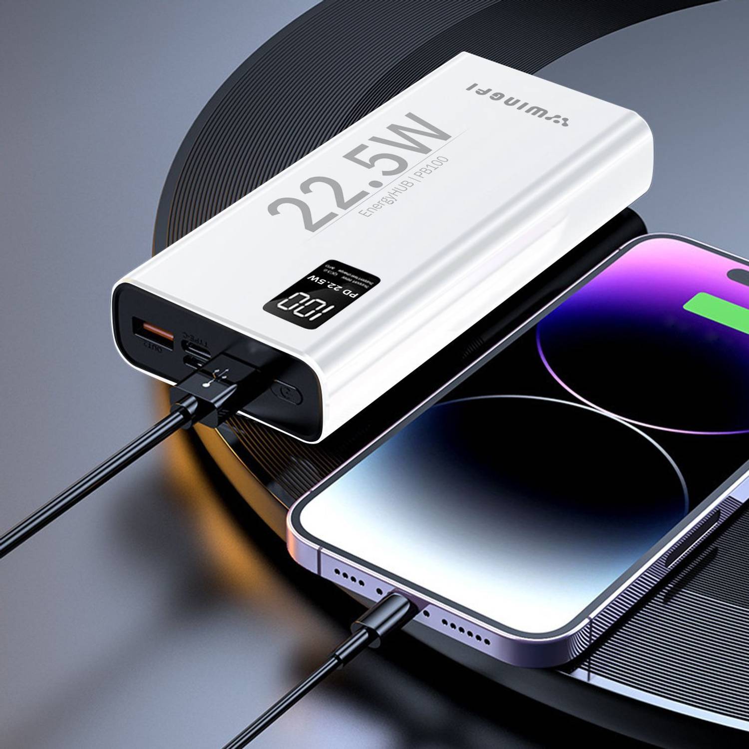 WINgFI 200000 mAh 22.5W Slim Power Bank White - Image 2