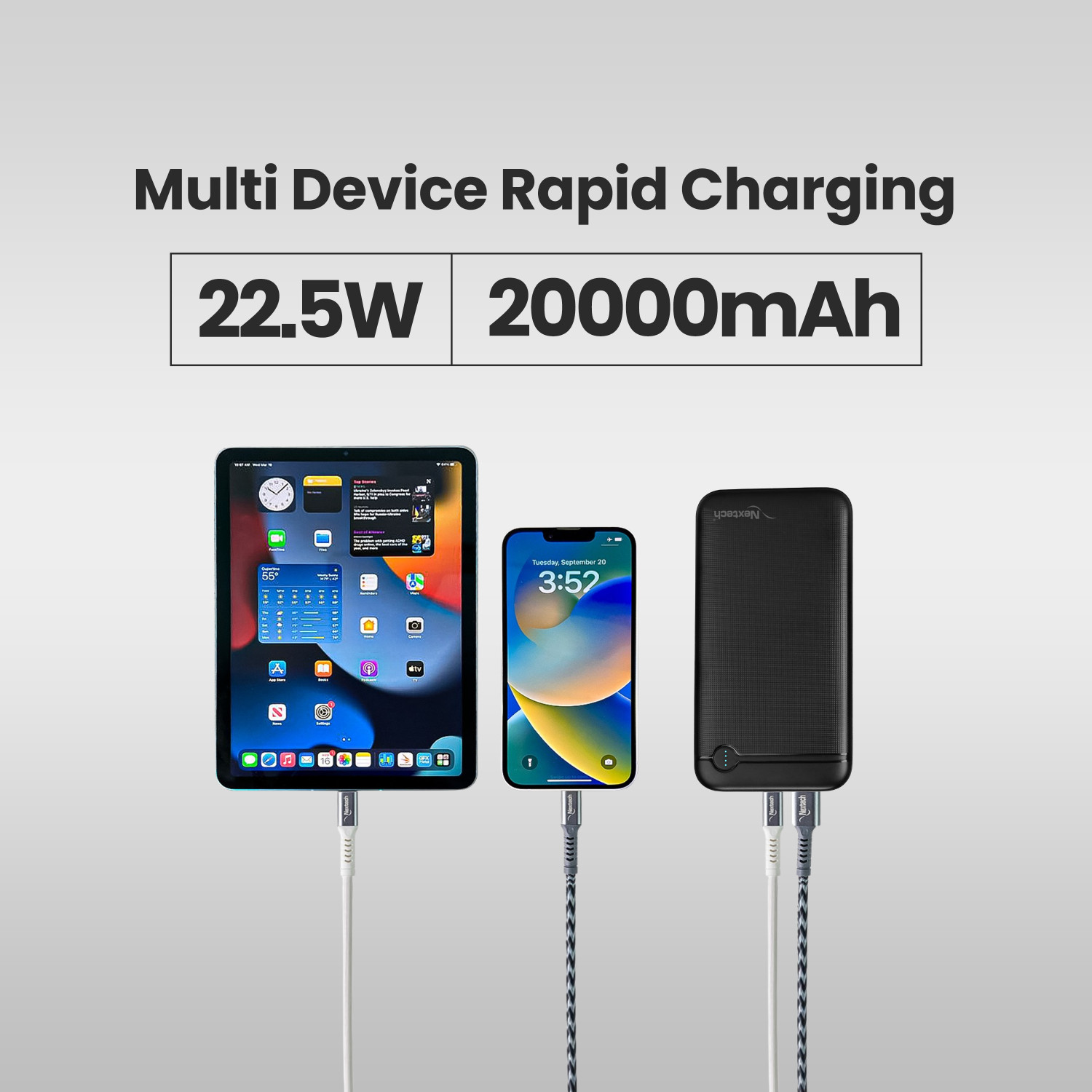 Image of Nextech 20000 mAh 22.5 W Compact Pocket Size Power Bank