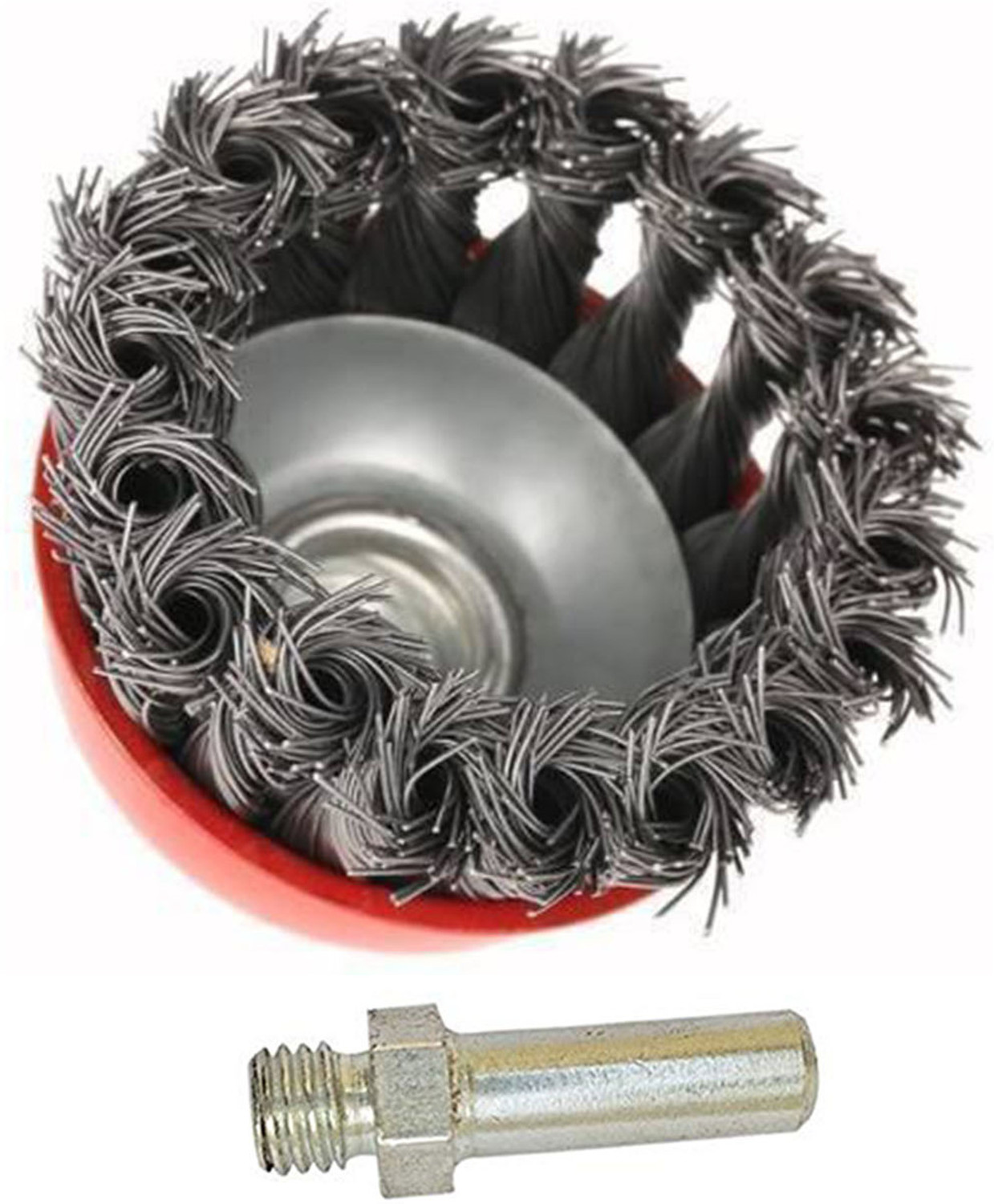 Image of Kshivi CBN44 Combo of Twisted Cup Brush and Non Twisted Cup Brush With Drill Attachment Wheel Brush (Pack of 2)