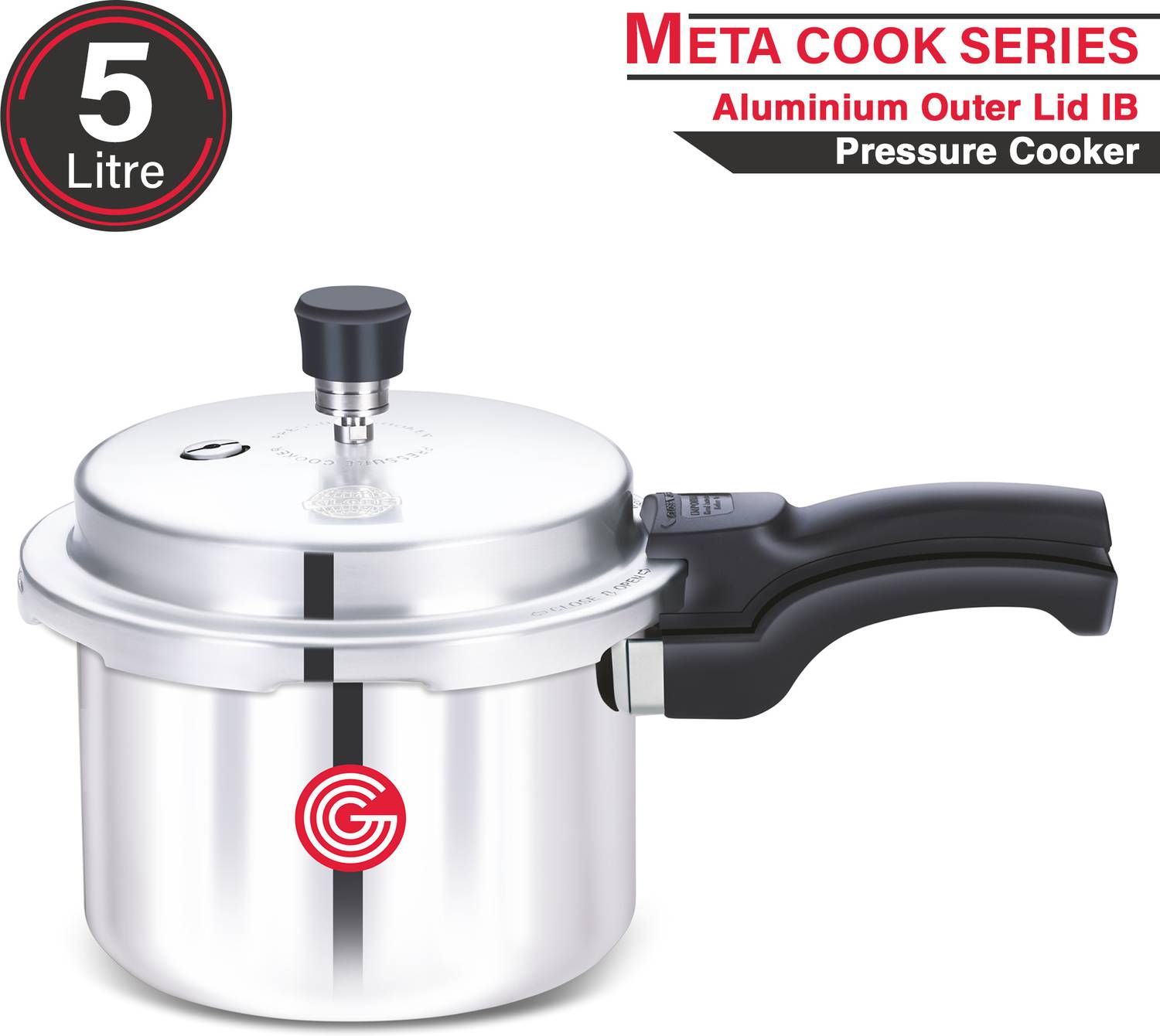 globe Meta Cook Induction Base with Outer Lid |6 Years Warranty 5 L Outer Lid Induction Bottom Pressure Cooker — Pressure Cookers
