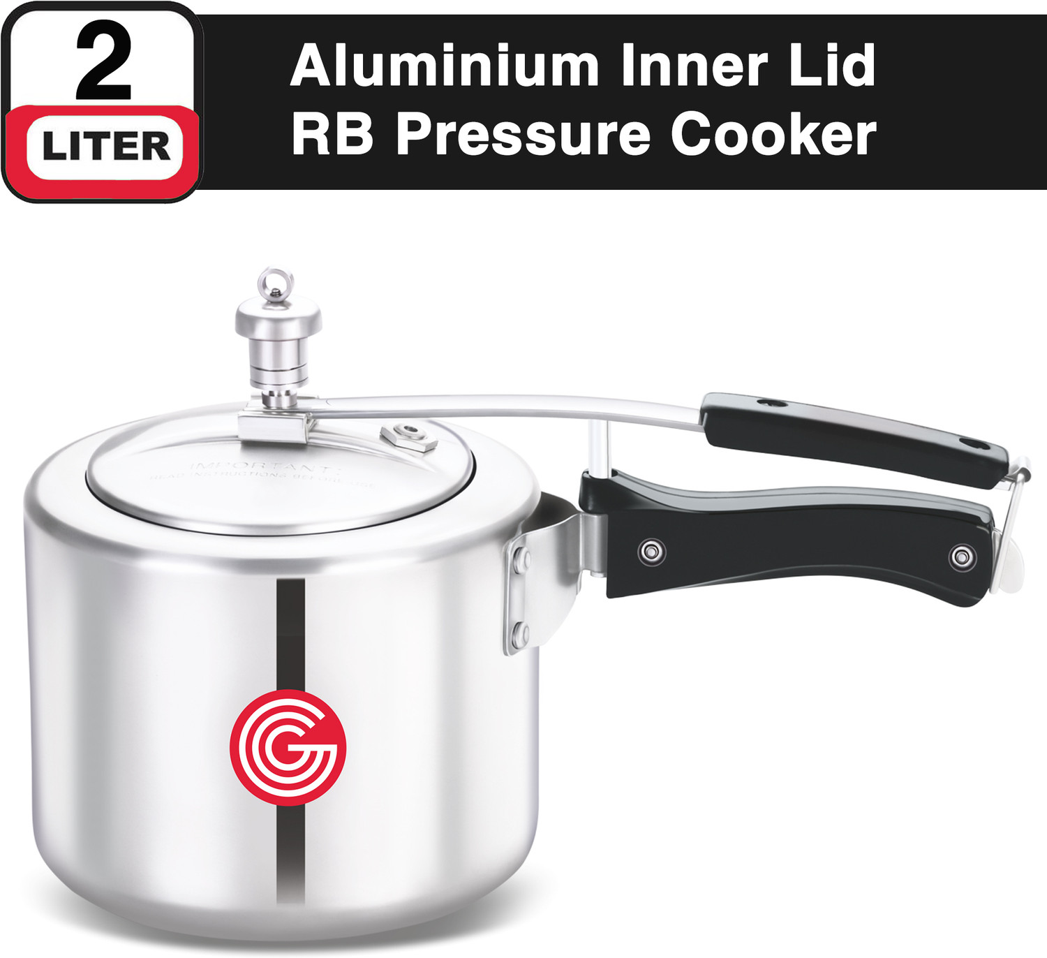 Image of globe Kiwi Regular Base with Inner Lid|6 Years Warranty 2 L Inner Lid Pressure Cooker