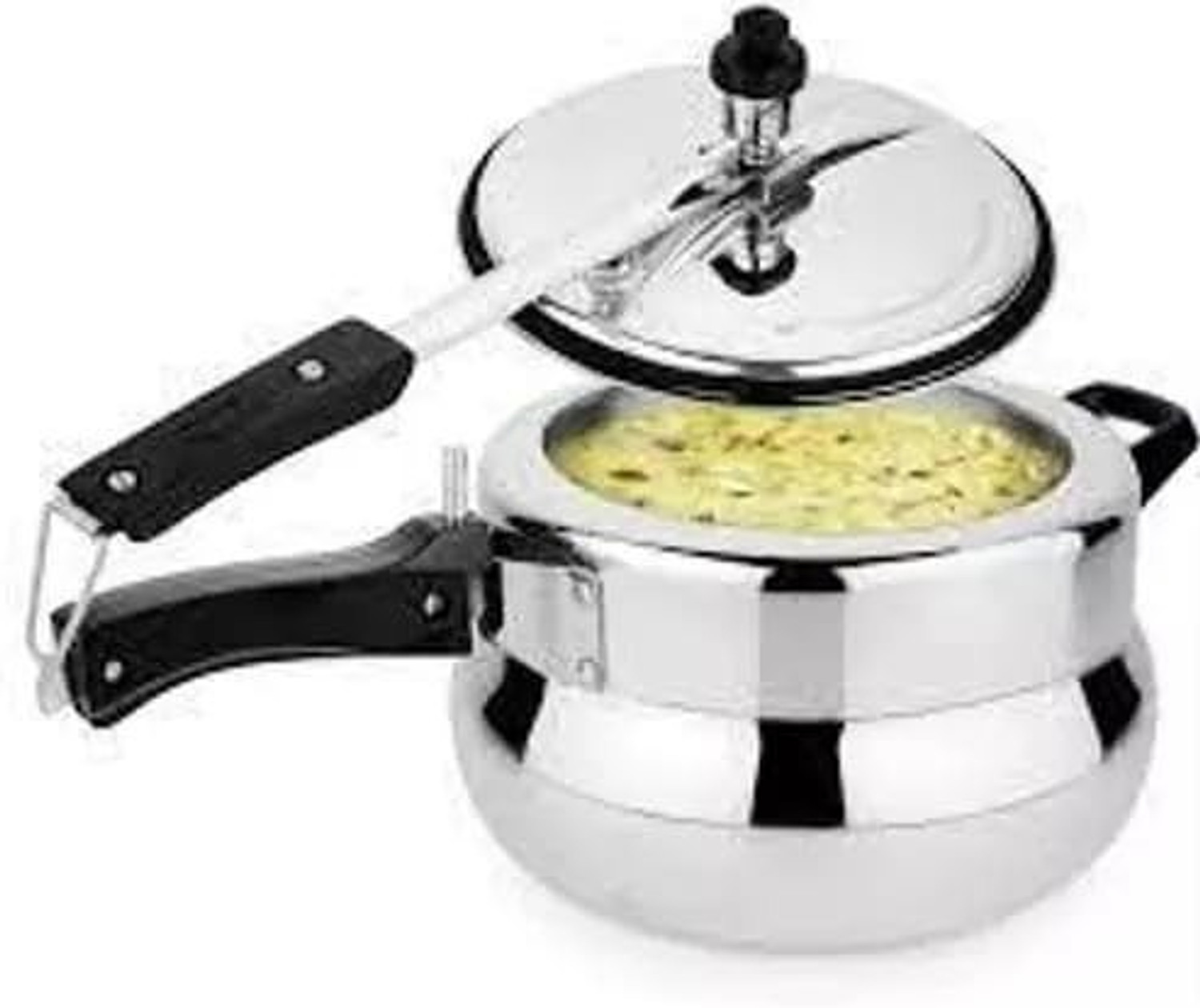 Image of NANAK METAL INDUSTRIES INDUCTION COOKER 2LTR PREMIUM QUALITY ALUMINIUM PRESSURE COOKER 2LTR 2 L Inner Lid Induction Bottom Pressure Cooker