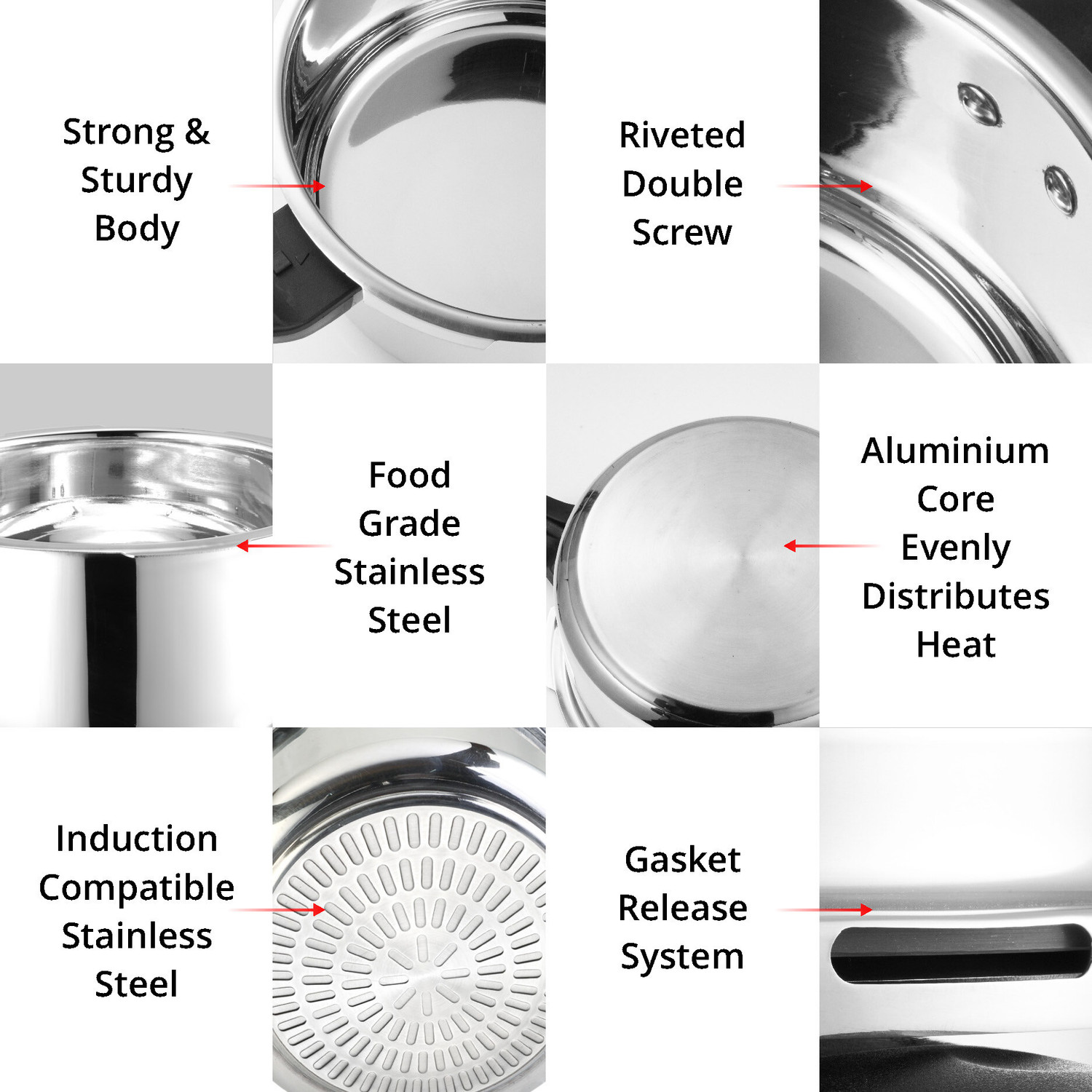 Image of Leo Natura Stainless Steel HANDI Cooker 3 L Outer Lid Induction Bottom Pressure Cooker