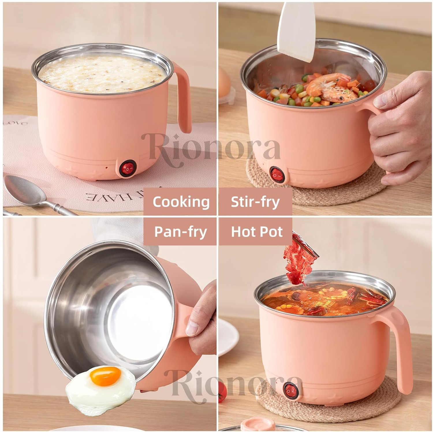 Image of Deep Cuisine Multipurpose Electric Kettle 1.5 Litter Steel Electric Pot with Steamer Noodles Multi Cooker Electric Kettle
