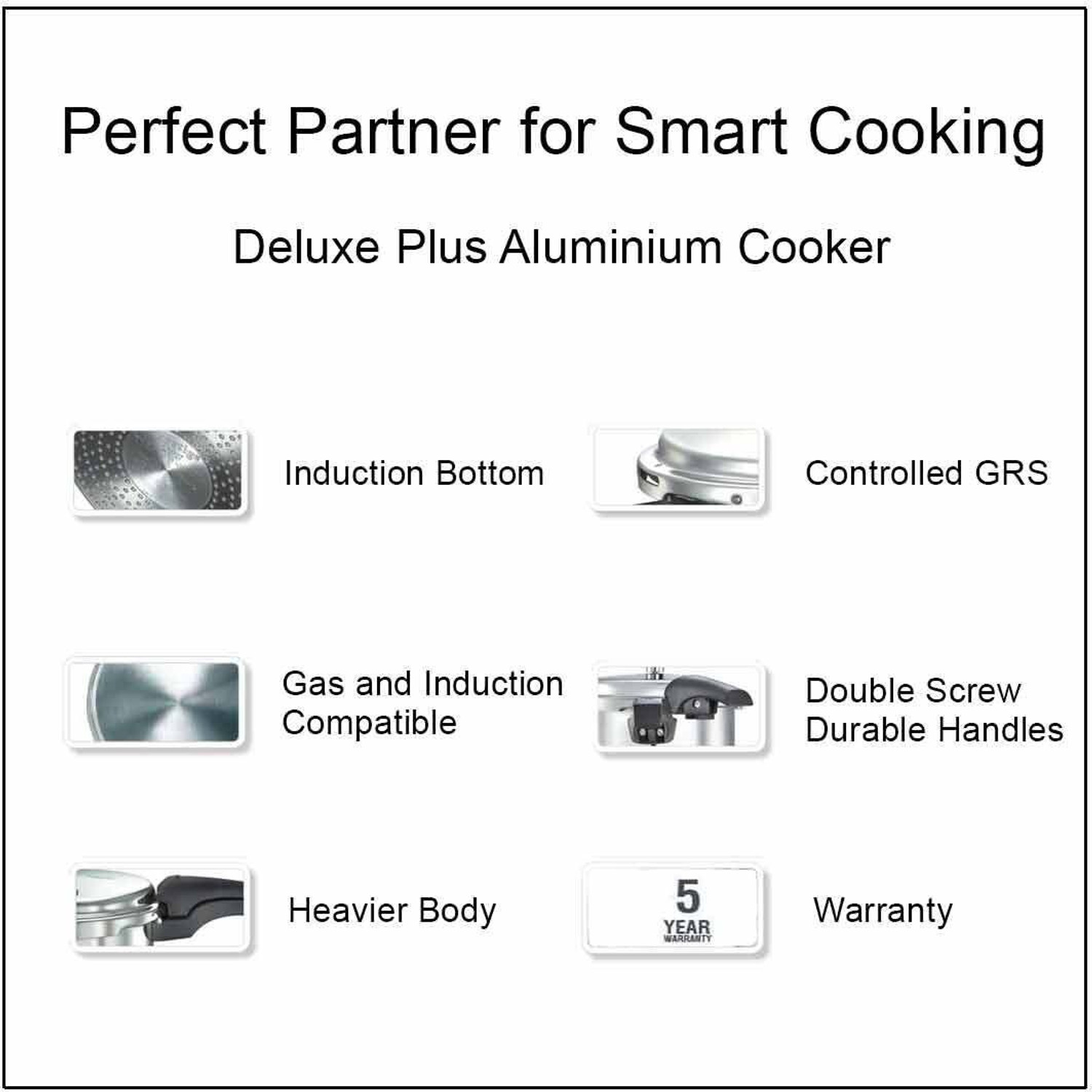 Image of Prestige Deluxe Plus 7.5 L Outer Lid Induction Bottom Pressure Cooker