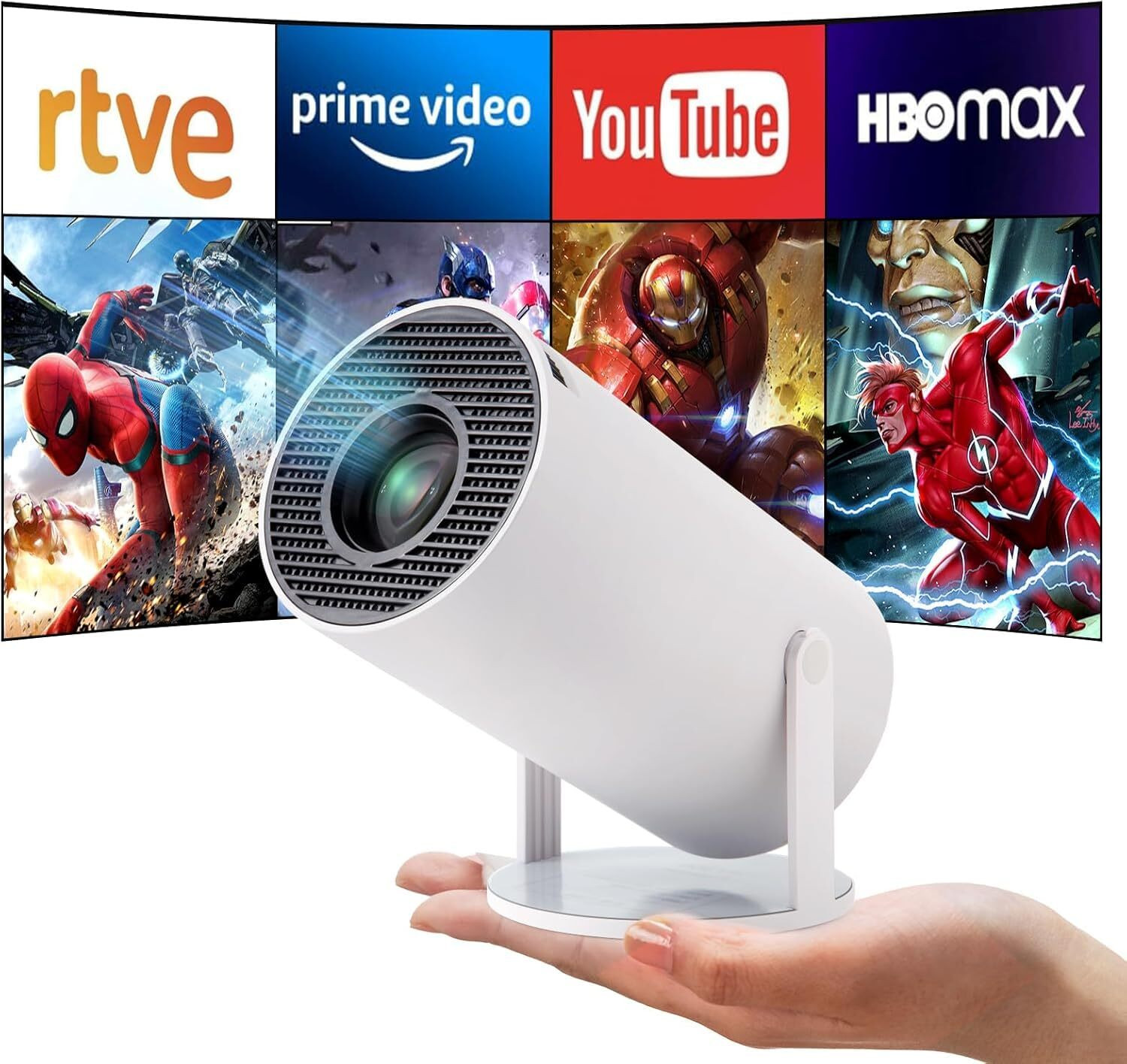 Image of ENMORA SSE Portable Mini Projector, 4K 1080P Full HD Projector VG35 (2200 lm / Remote Controller) Portable Projector