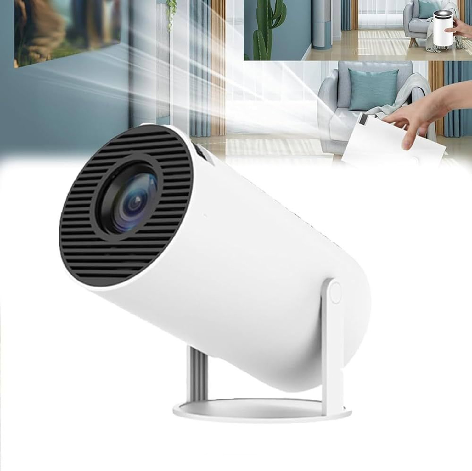Image of Czech KNE Portable Mini Projector, 4K 1080P Full HD Projector GG33 (2200 lm / Remote Controller) Portable Projector