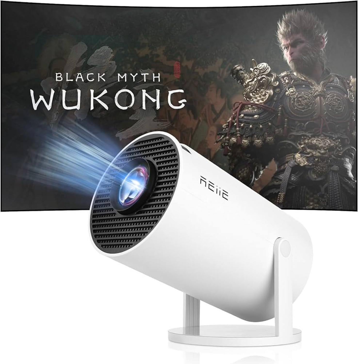 Image of IMMUTABLE Mini Projector, 4K 1080P Full HD Projector NBH1 (2200 lm / Remote Controller) Portable Projector