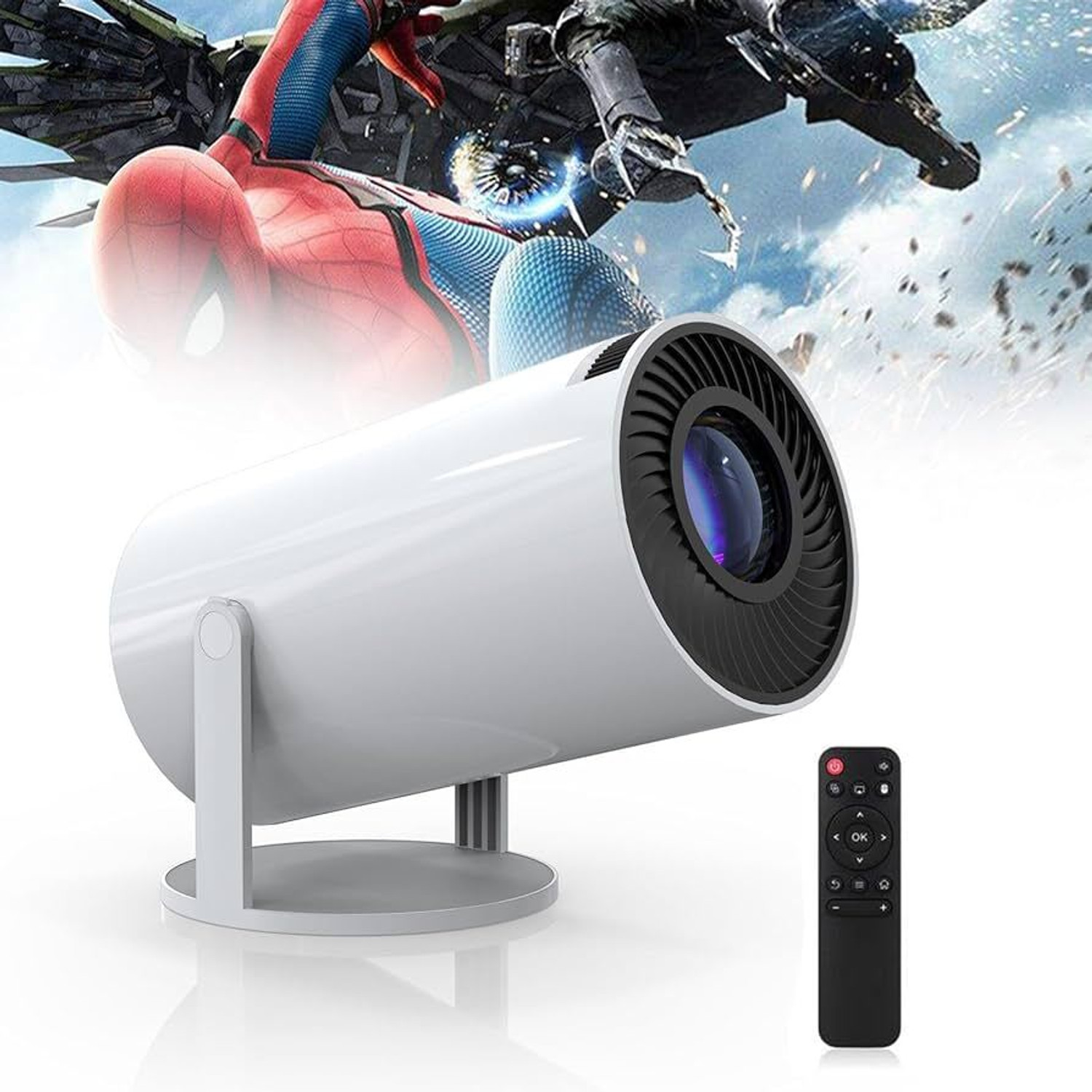Image of IMMUTABLE Mini Projector, 4K 1080P Full HD Projector NBH5 (2200 lm / Remote Controller) Portable Projector