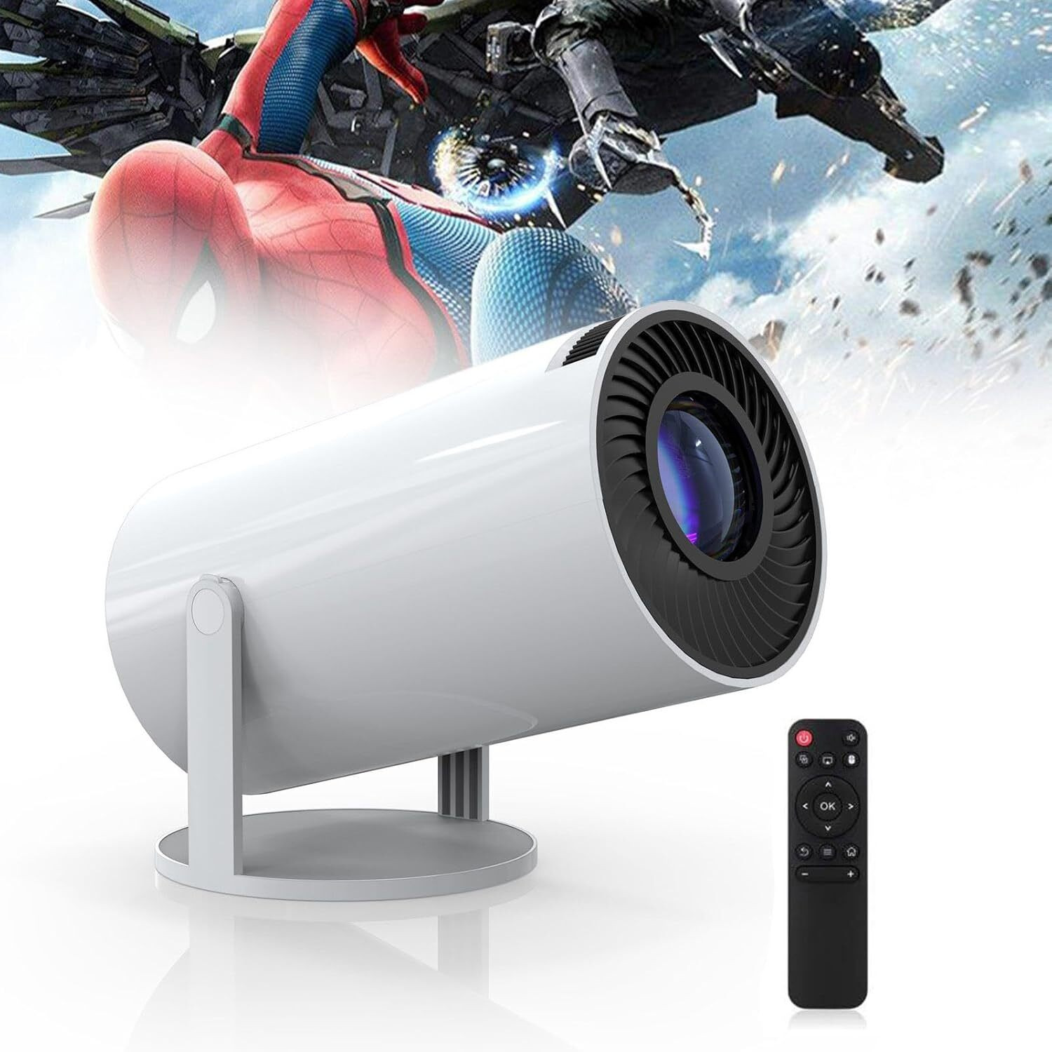 Image of IMMUTABLE Mini Projector, 4K 1080P Full HD Projector NBH2 (2200 lm / Remote Controller) Portable Projector