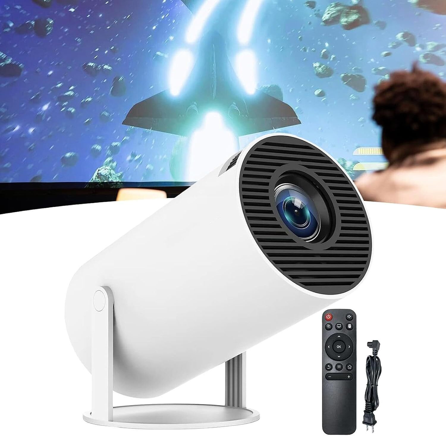 Image of IMMUTABLE Mini Projector, 4K 1080P Full HD Projector NBH21 (2200 lm / Remote Controller) Portable Projector