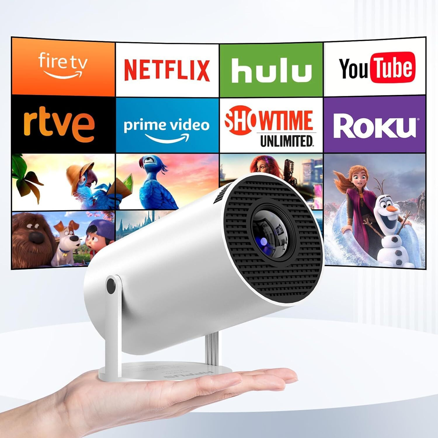 Image of IMMUTABLE Mini Projector, 4K 1080P Full HD Projector NBH6 (2200 lm / Remote Controller) Portable Projector