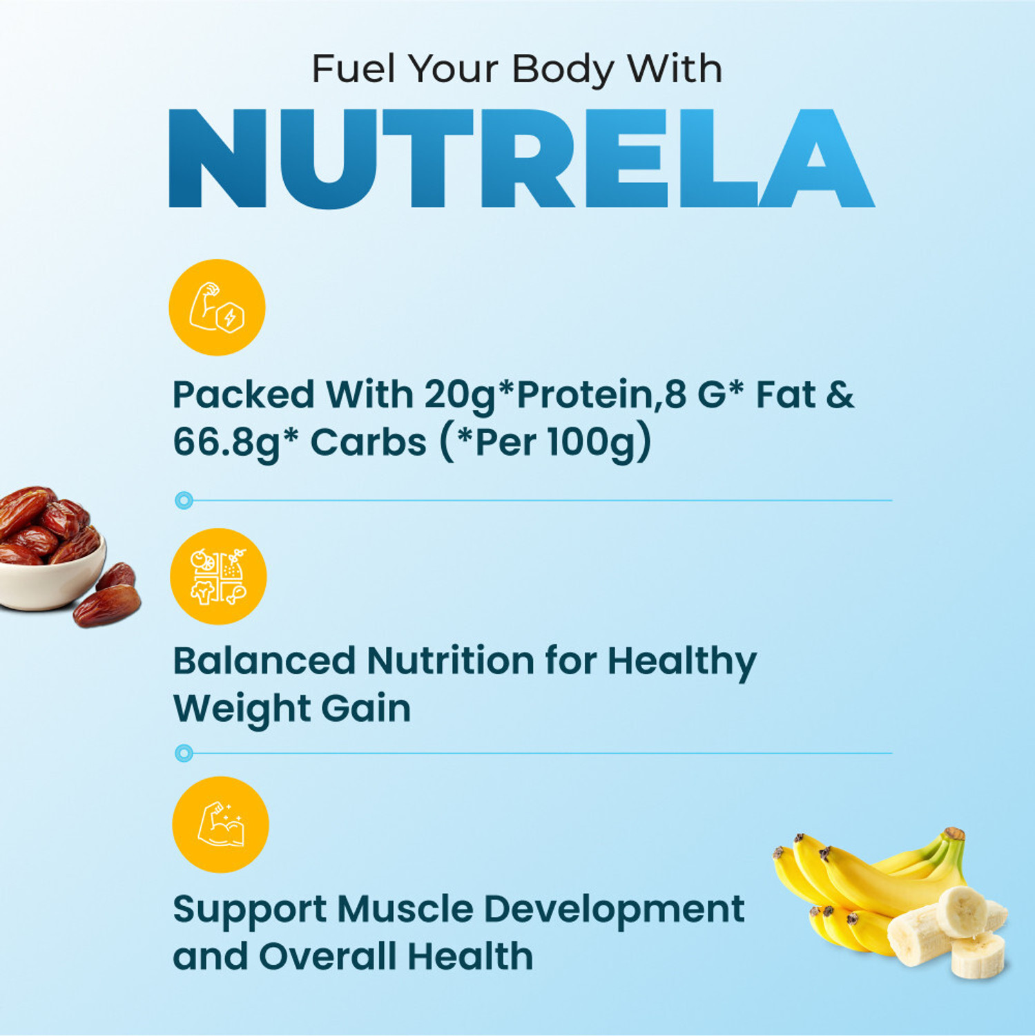 Image of NUTRELA WEIGHT GAIN PROTEIN WITH PERMITTED BOTANICAL EXTRATCS Whey Protein