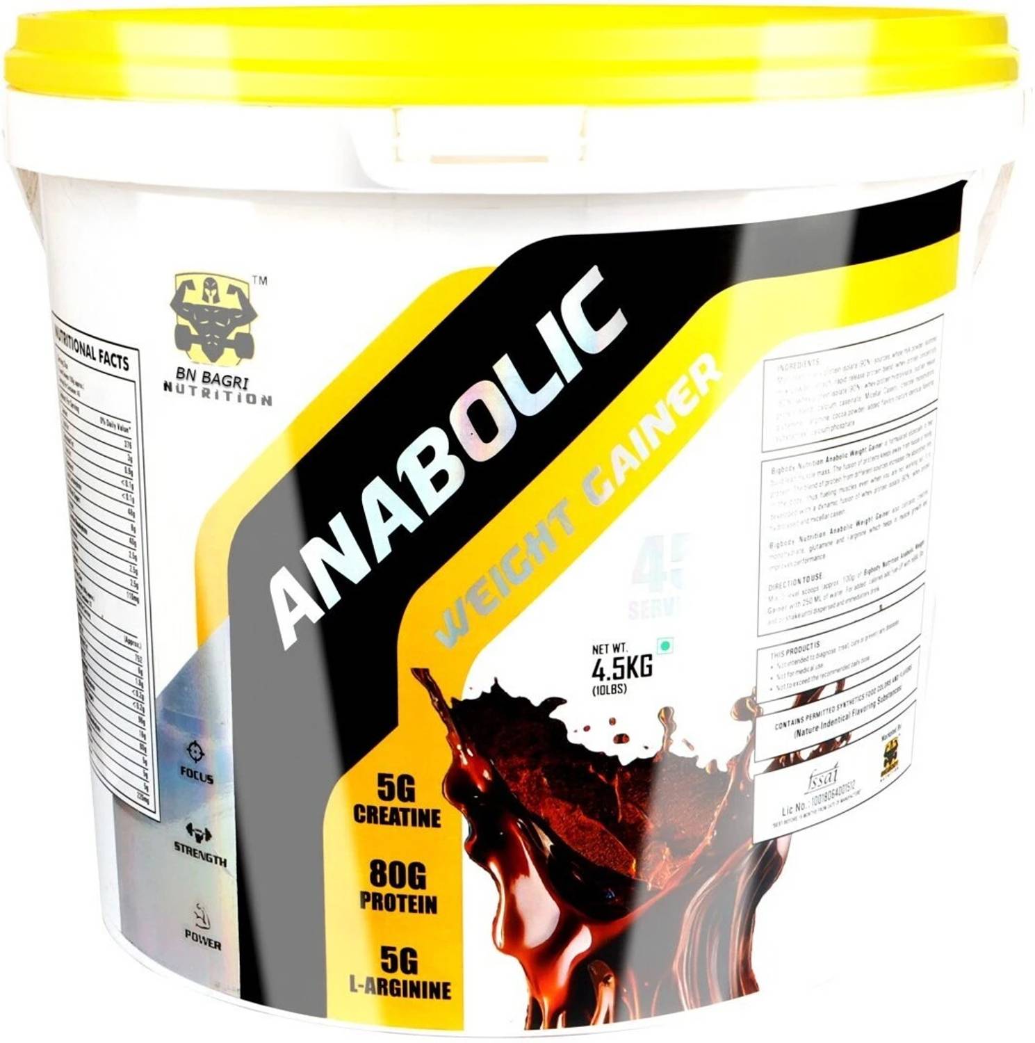 BN BAGRI NUTRITION Anabolic Weight Gainer 10lbs 4.54 kg - Image 1