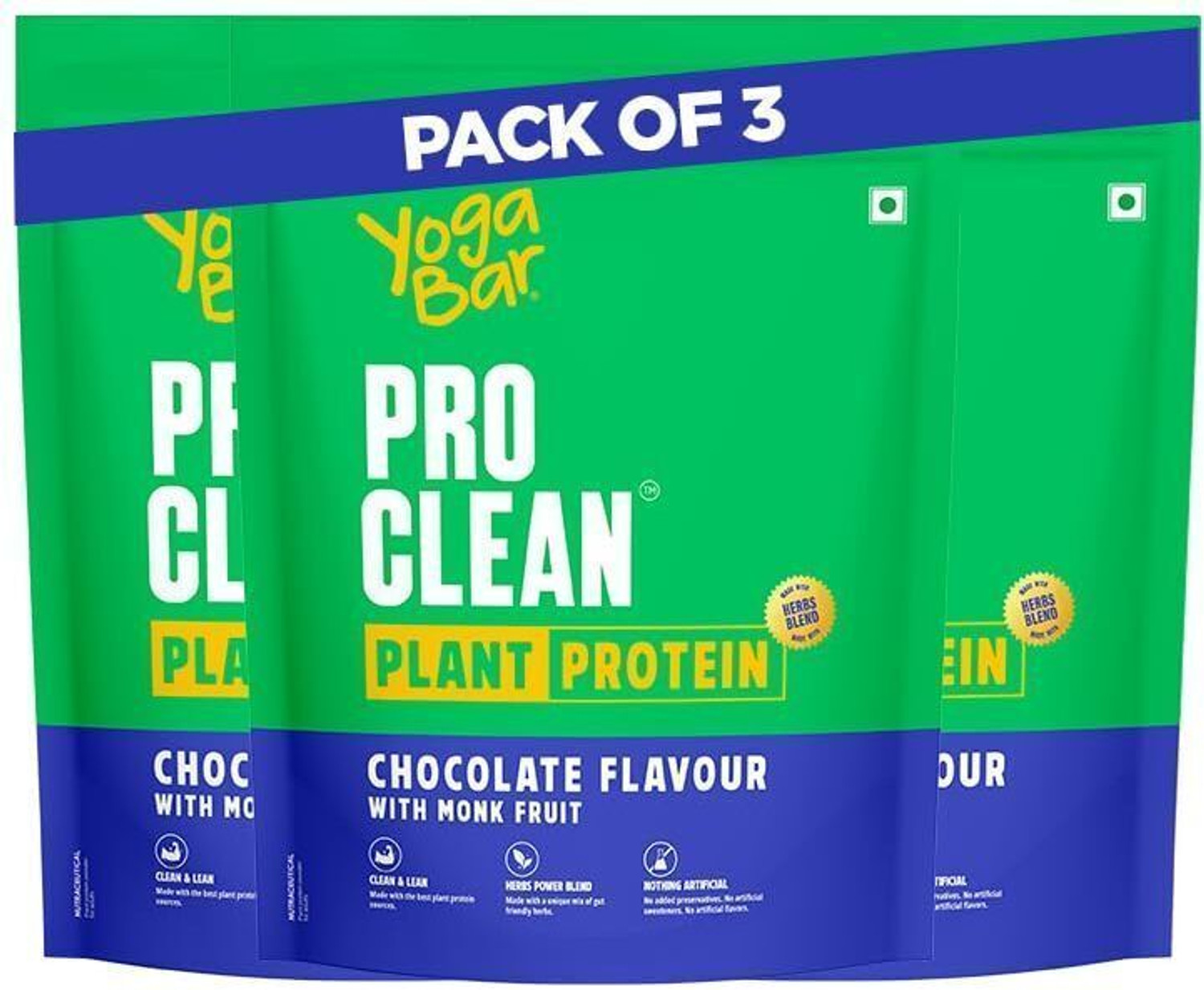 Image of Yogabar Chocolate Plant Protein | 25g Protein per Serve | Clean Ingredients Plant-Based Protein