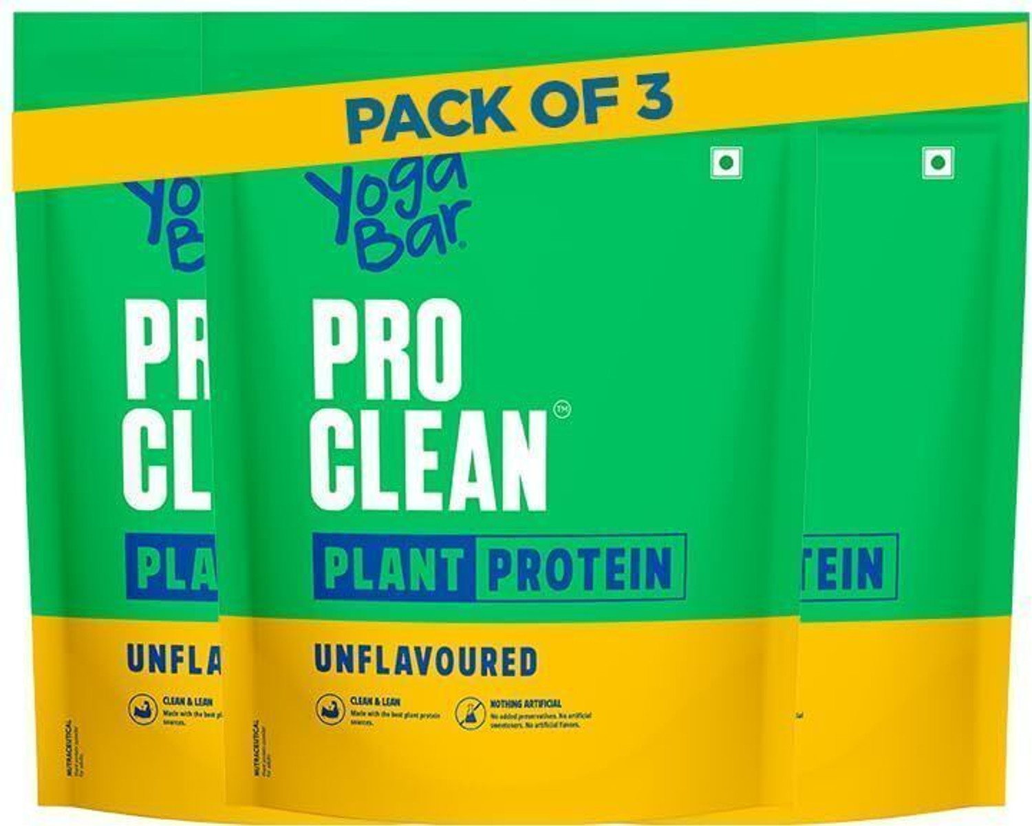 Image of Yogabar Plant Protein Unflavoured | 28g per scoop | Clean protein Plant-Based Protein