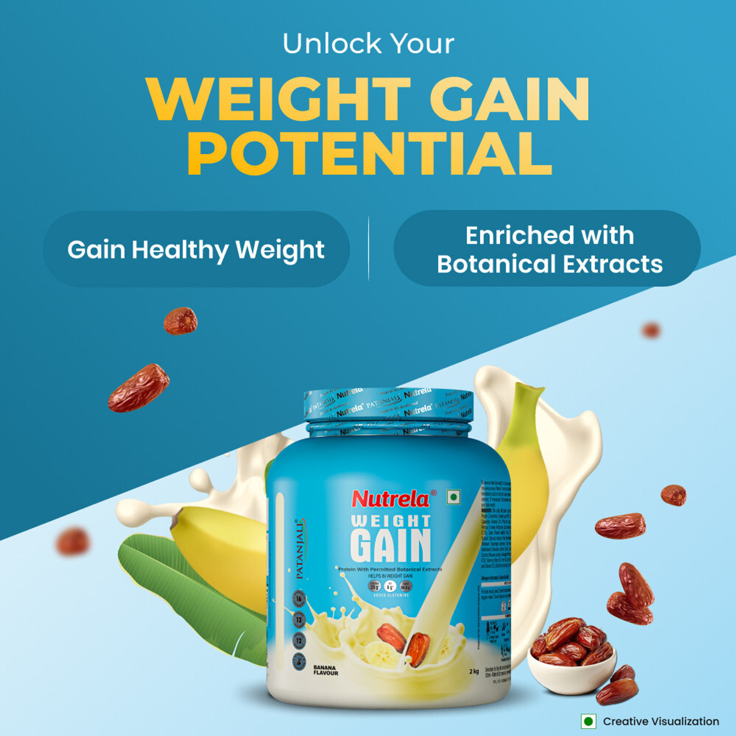 Image of NUTRELA WEIGHT GAIN PROTEIN WITH PERMITTED BOTANICAL EXTRATCS Whey Protein