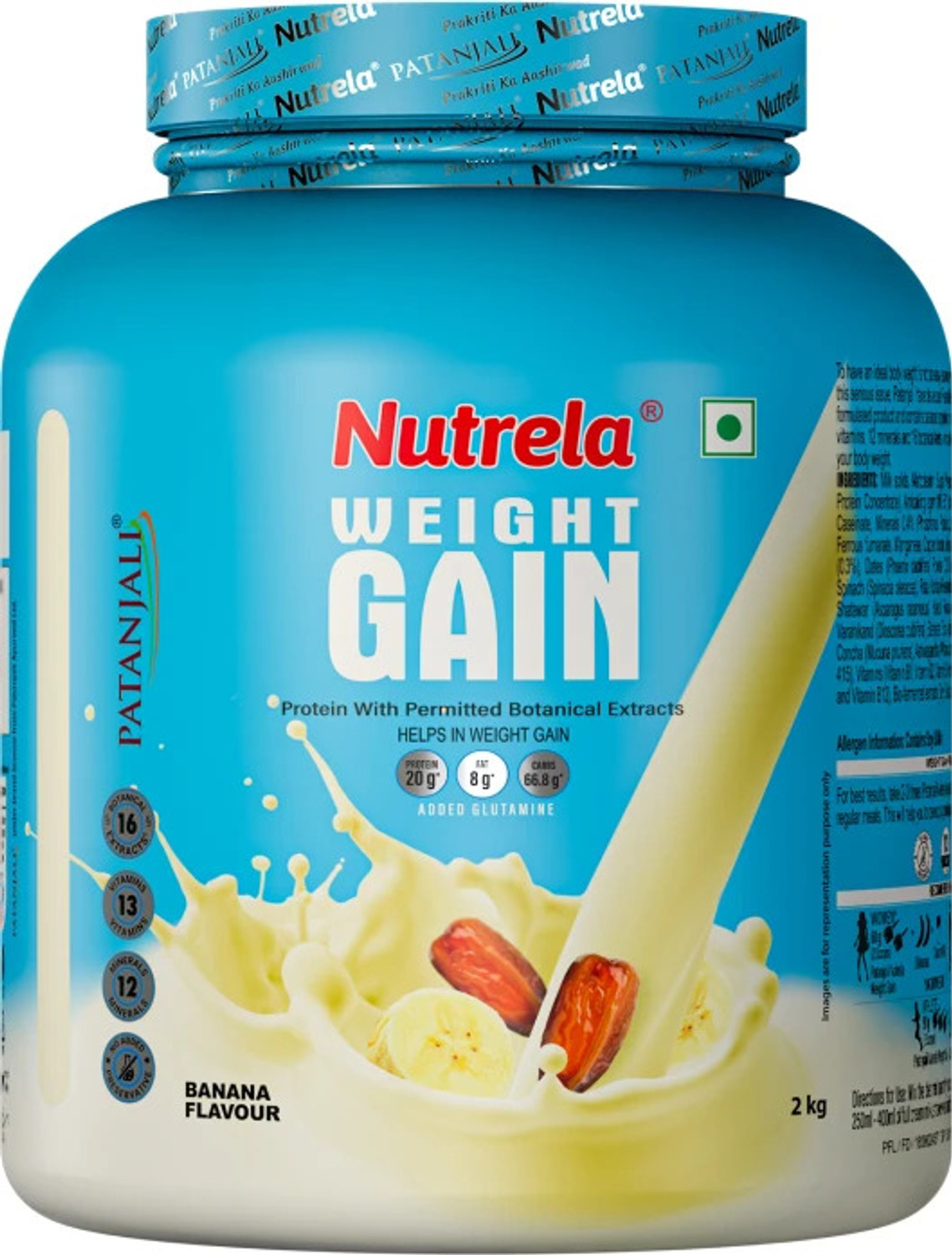 Image of NUTRELA WEIGHT GAIN PROTEIN WITH PERMITTED BOTANICAL EXTRATCS Whey Protein