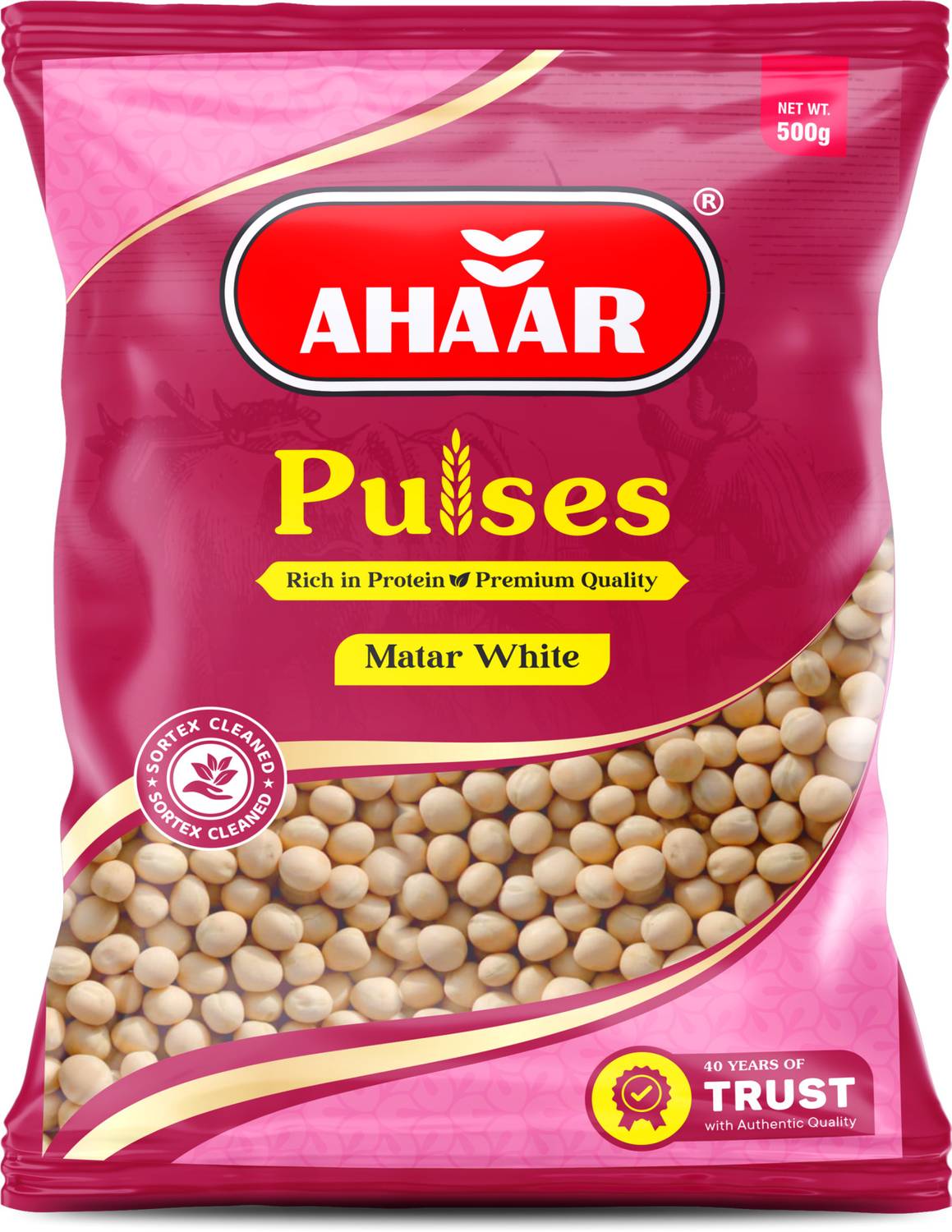 Ahaar Organic Unpolished Brown Matar Dal (Whole)