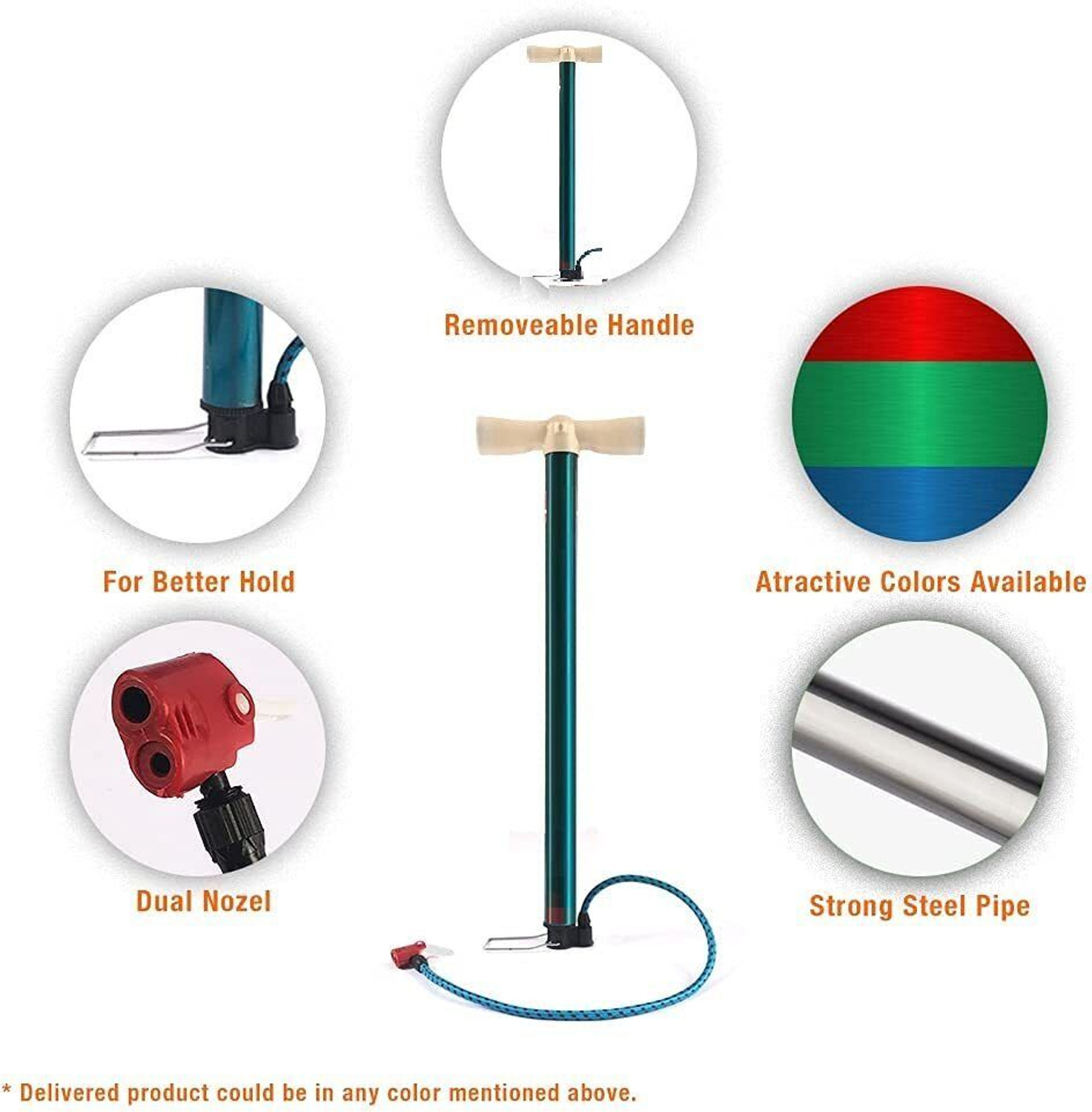 Image of DLM Air cycle pump for football bicycle, basketball pump, volleyball with 3 AIR PINS Bicycle, Handball Pump, Volleyball Pump, Balloon, Football Pump, Ball, Basketball Pump Pump