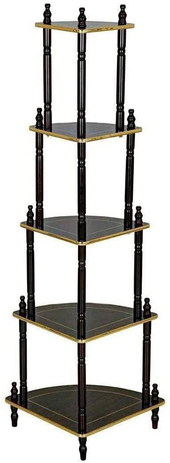 Image of APEROL DESIGN 5 Tier MDF Wooden Corner Wall Shelf for Living Room & Bedroom (Brown) Wooden Wall Shelf