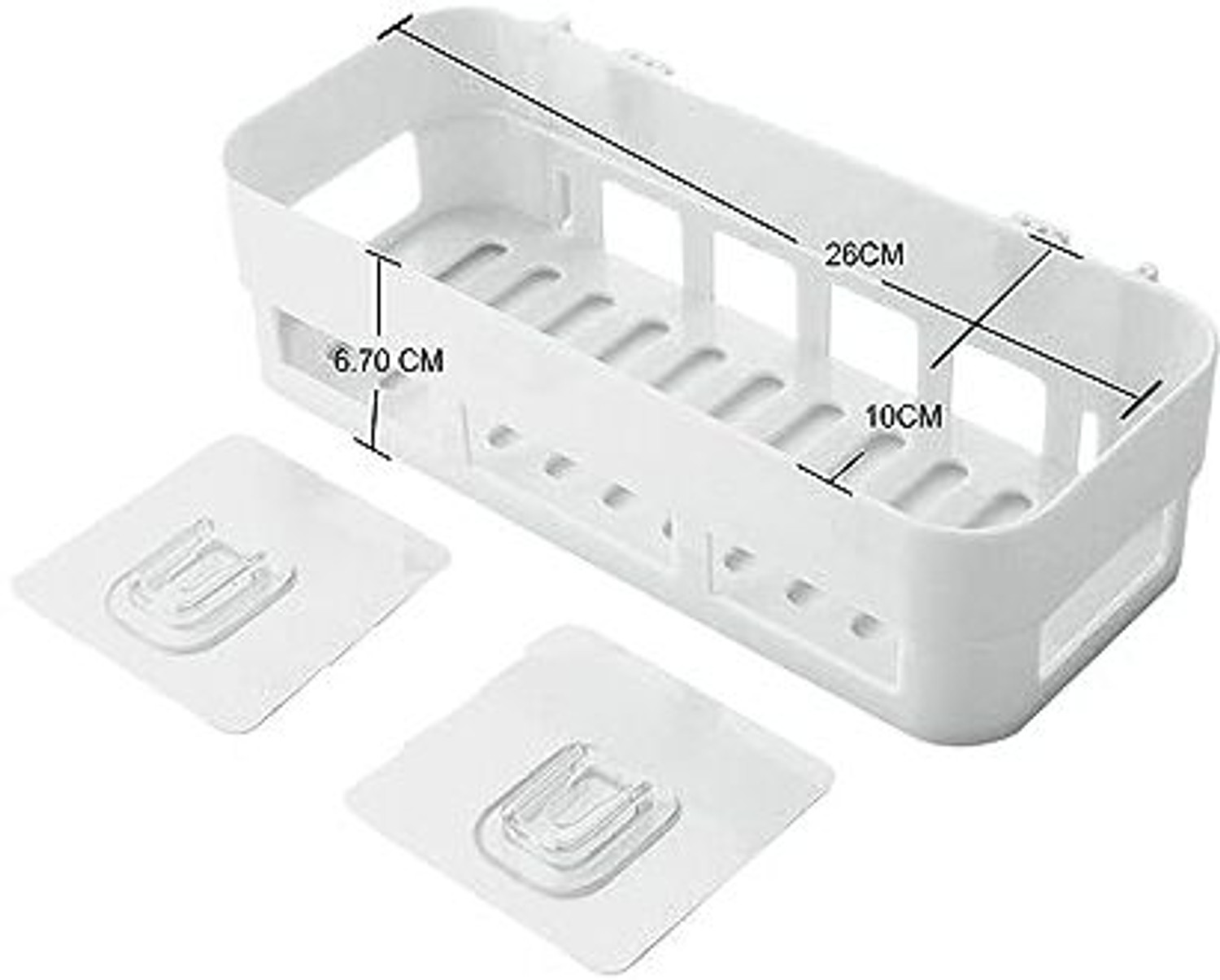 Image of PYORIT Multipurpose Wall Mounted Bathroom Storage Shelf Organizer Plastic 2 Soap dish Plastic Wall Shelf