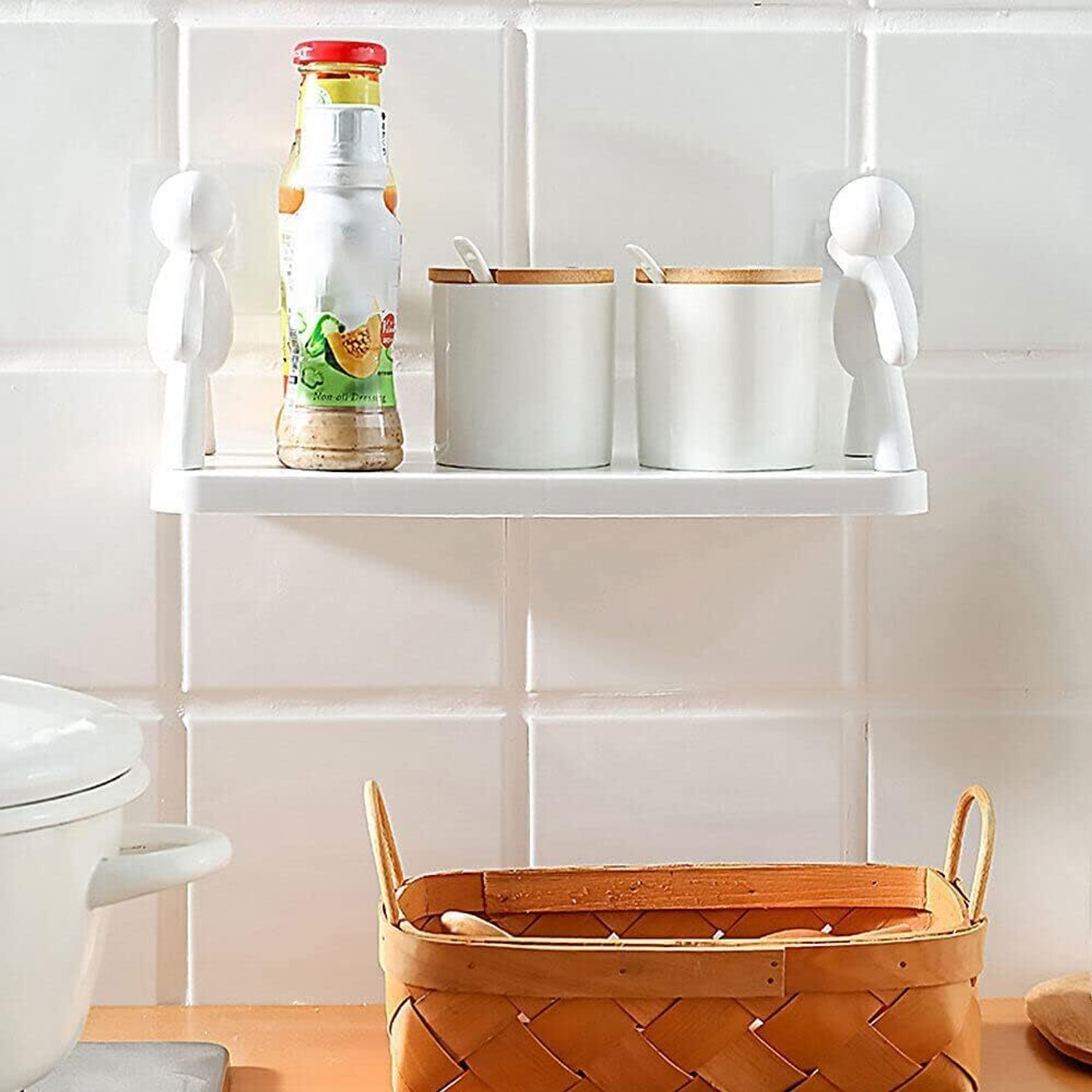 Image of WORA 2 pc Home Decore Living Room Decoration Plastic Wall Shelf Plastic Wall Shelf
