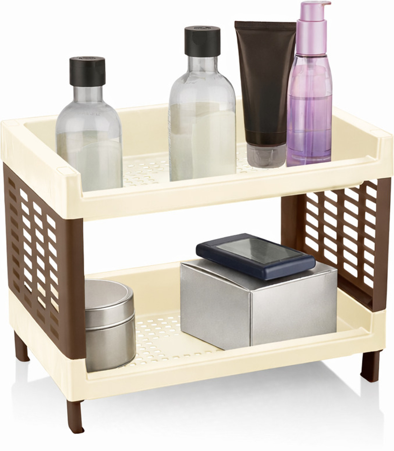 Image of Sonal - VIVA Small Size,2 Layer Rack for Office, Kitchen - Shelf Stand & Wall hanging Plastic Wall Shelf