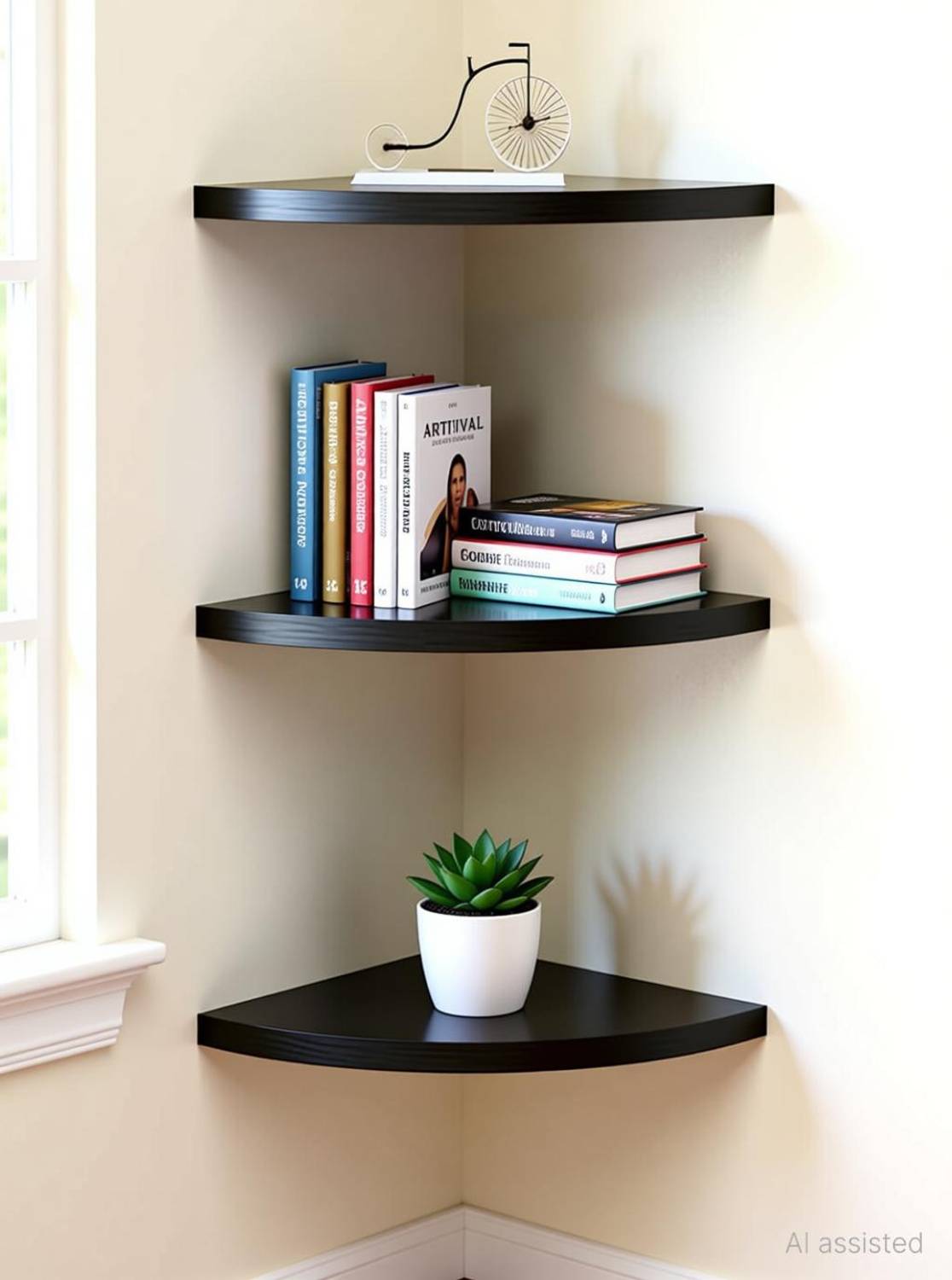 Artival Crafts Wooden Corner Shelf - Image 1