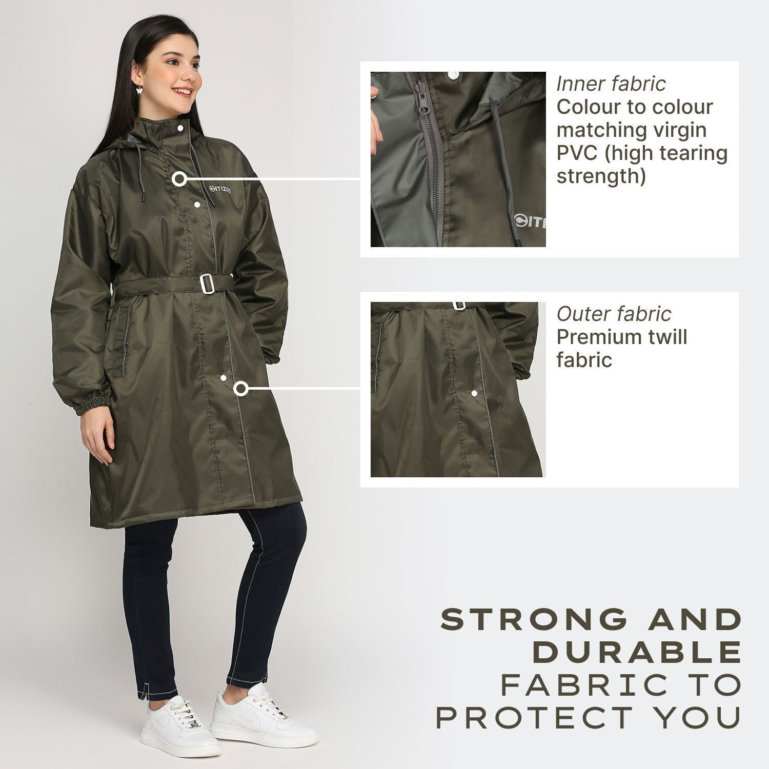 Image of CITIZEN Solid Women Raincoat