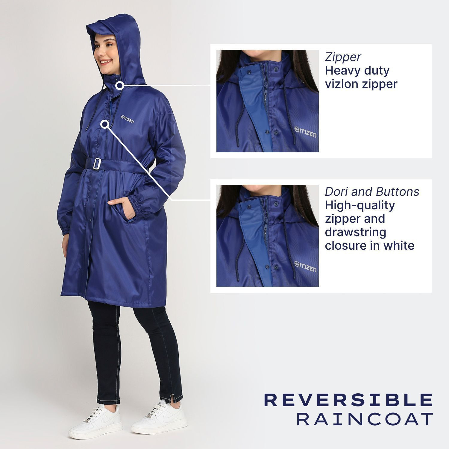 Image of CITIZEN Solid Women Raincoat