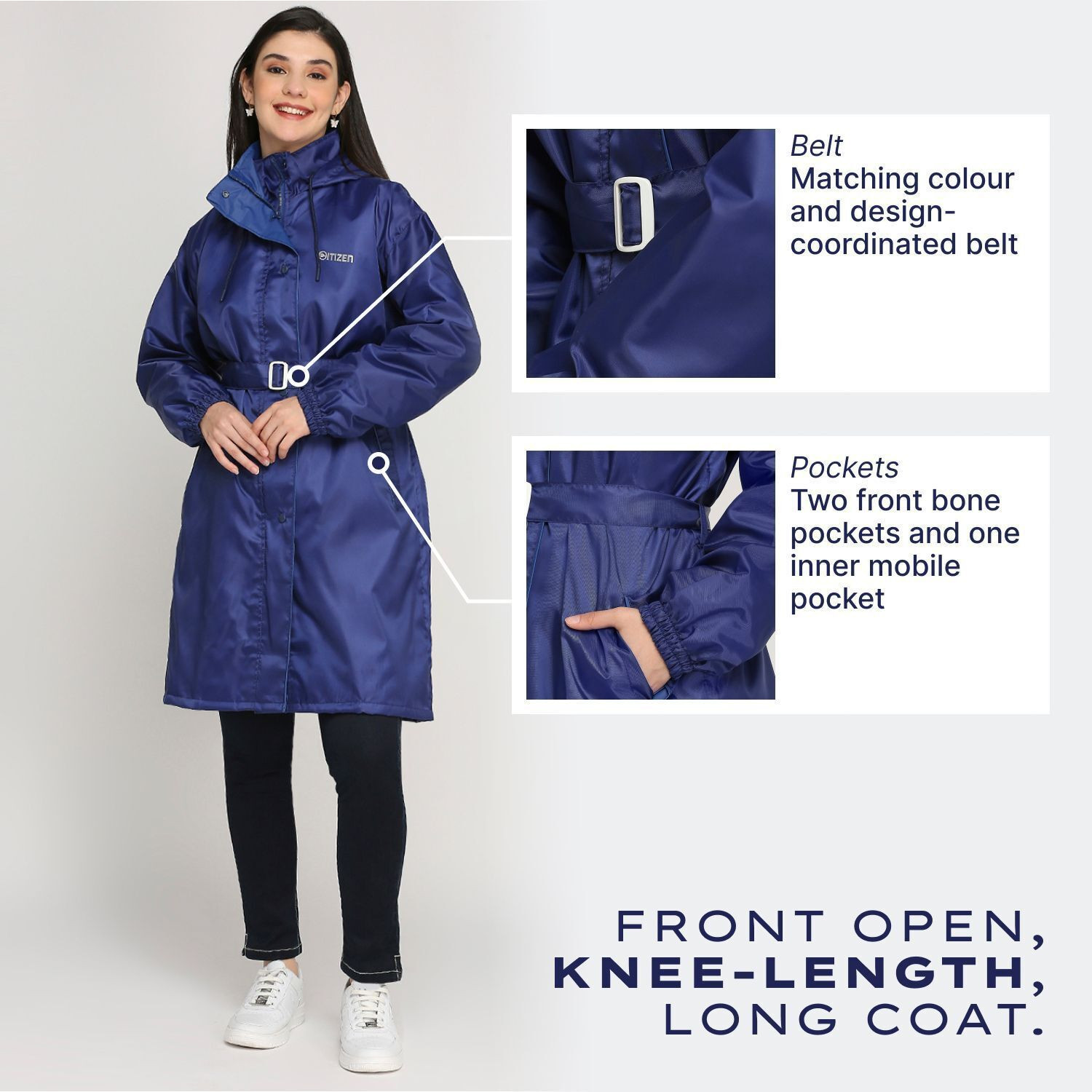 Image of CITIZEN Solid Women Raincoat