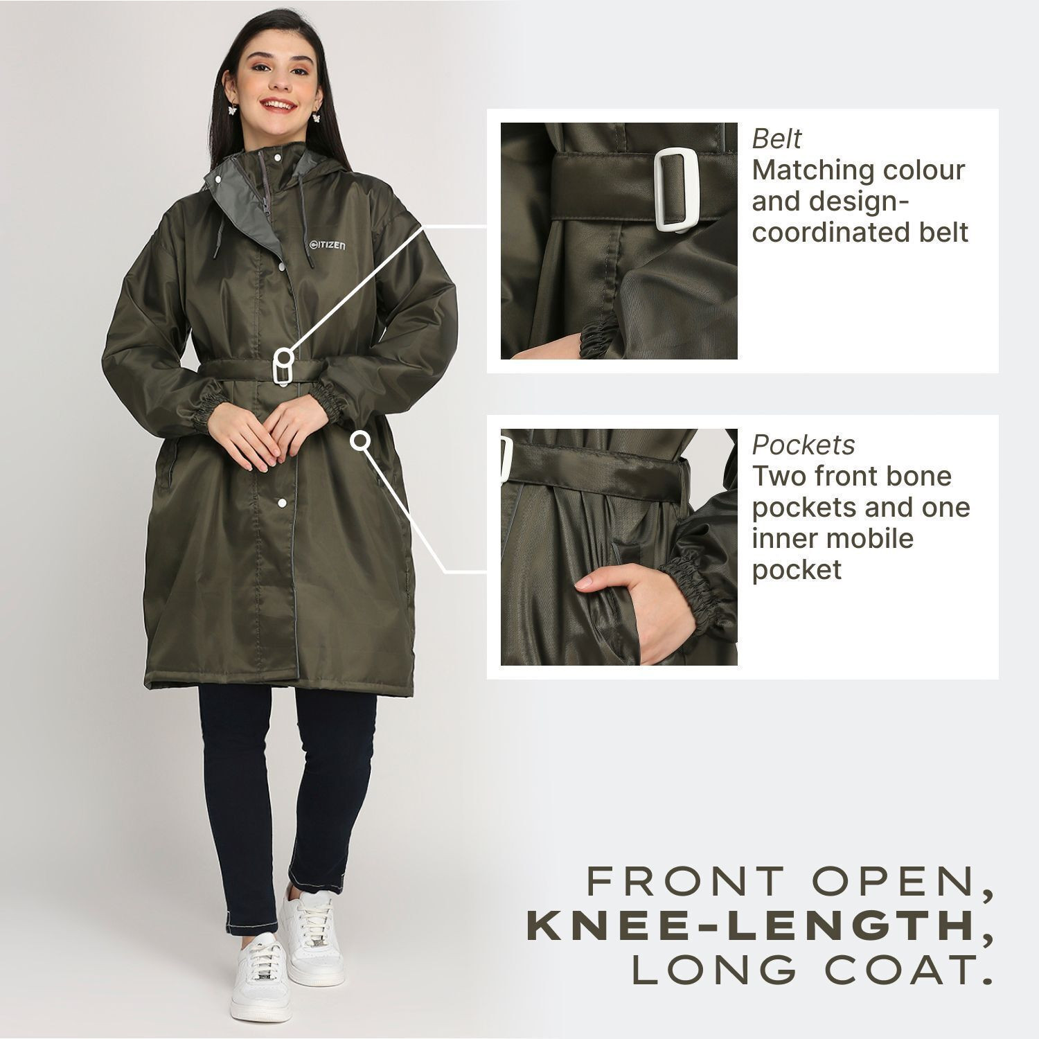 Image of CITIZEN Solid Women Raincoat
