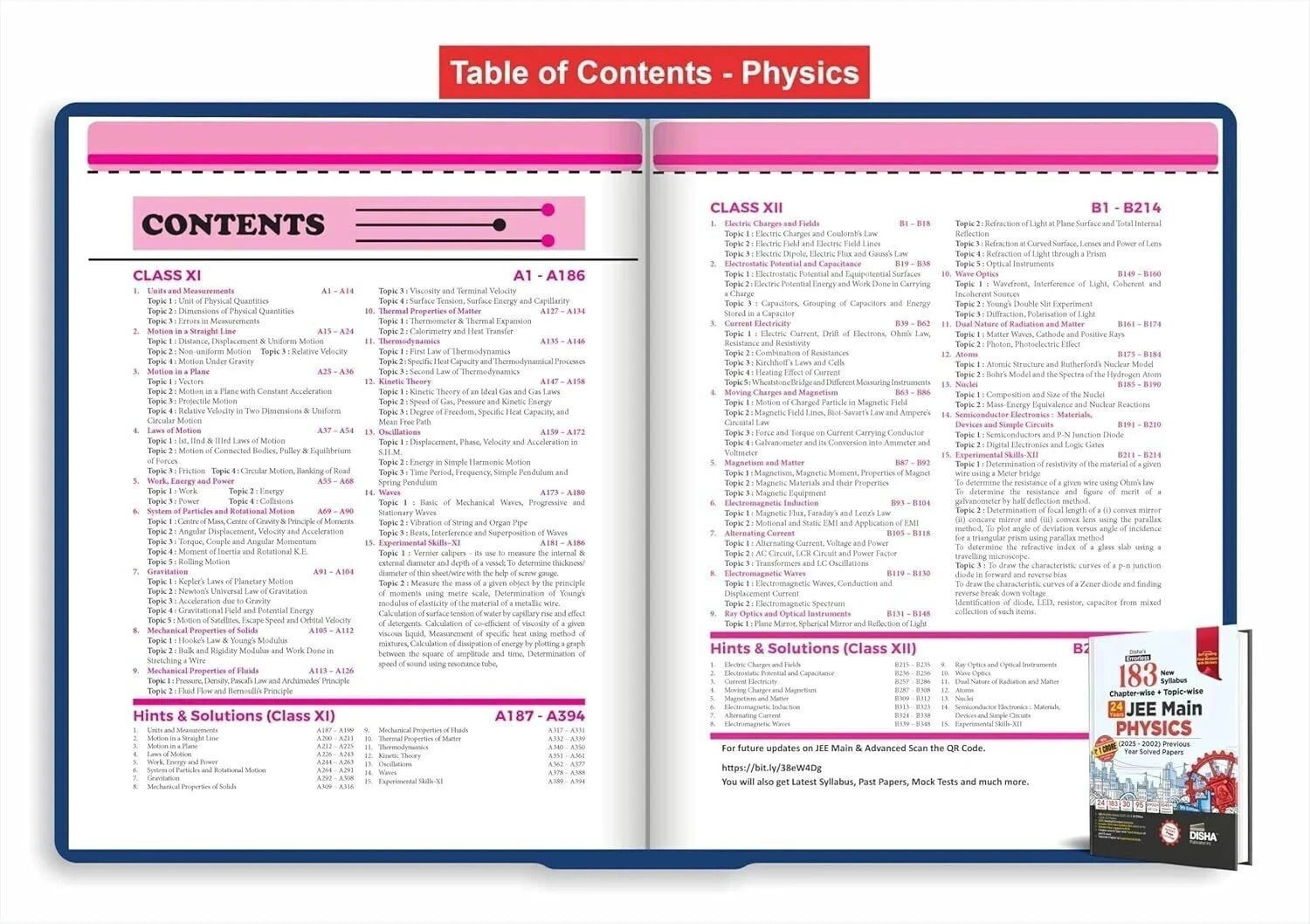 Image of ( OLD EDITION ) Disha's 183 New Syllabus Chapter-wise & Topic-wise JEE Main Physics, Chemistry & Mathematics (2025 - 2002) Previous Year Solved Papers 9th Edition | JEE Mains PYQ Books for 2026 | 100% Solutions