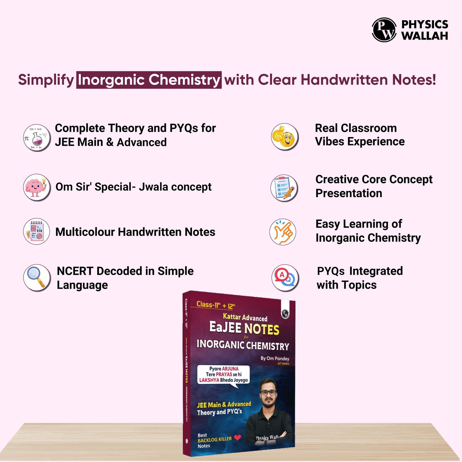 Image of PW JEE Advanced EaJEE Handwritten Notes For Inorganic Chemistry By Om Pandey For JEE Exams